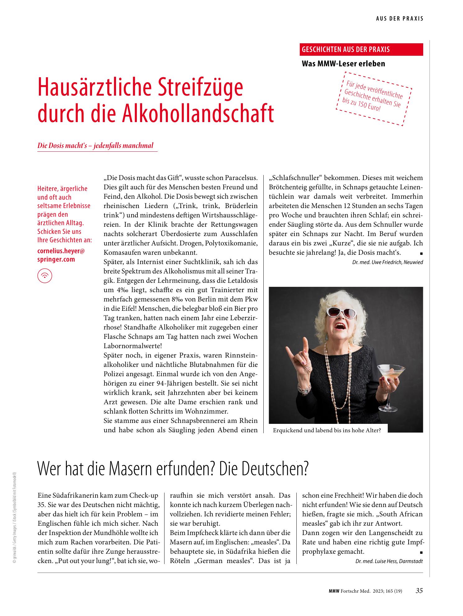 Vorschauseite 1: Hausärztliche Streifzüge durch die Alkohollandschaft