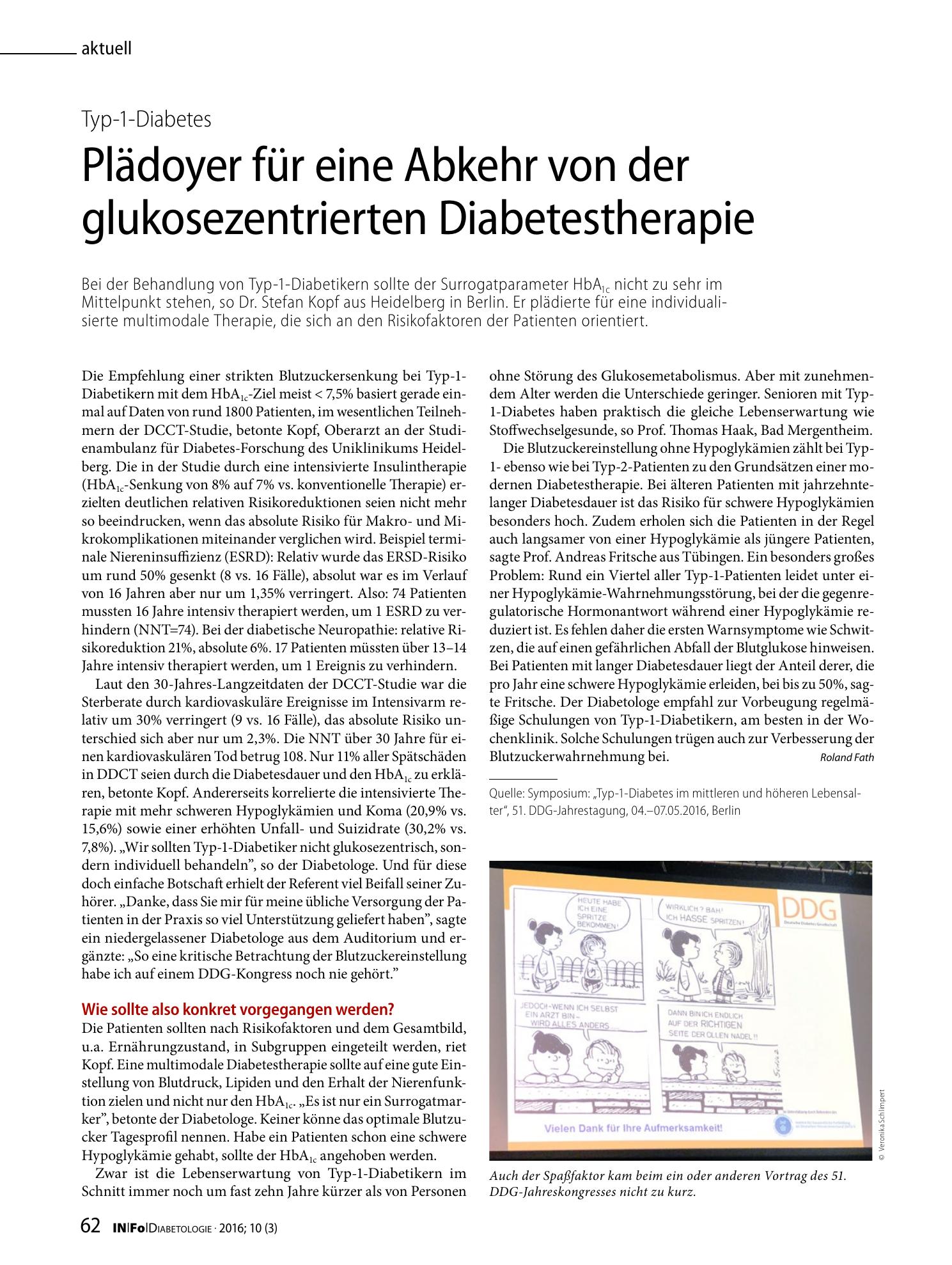 Vorschauseite 1: Plädoyer für eine Abkehr von der glukosezentrierten Diabetestherapie