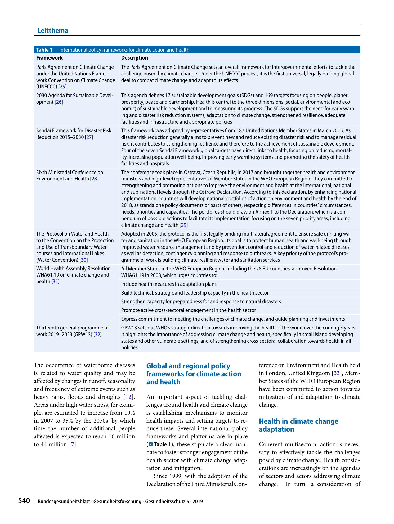 Vorschauseite 4: Priorities for protecting health from climate change in the WHO European Region: recent regional activities