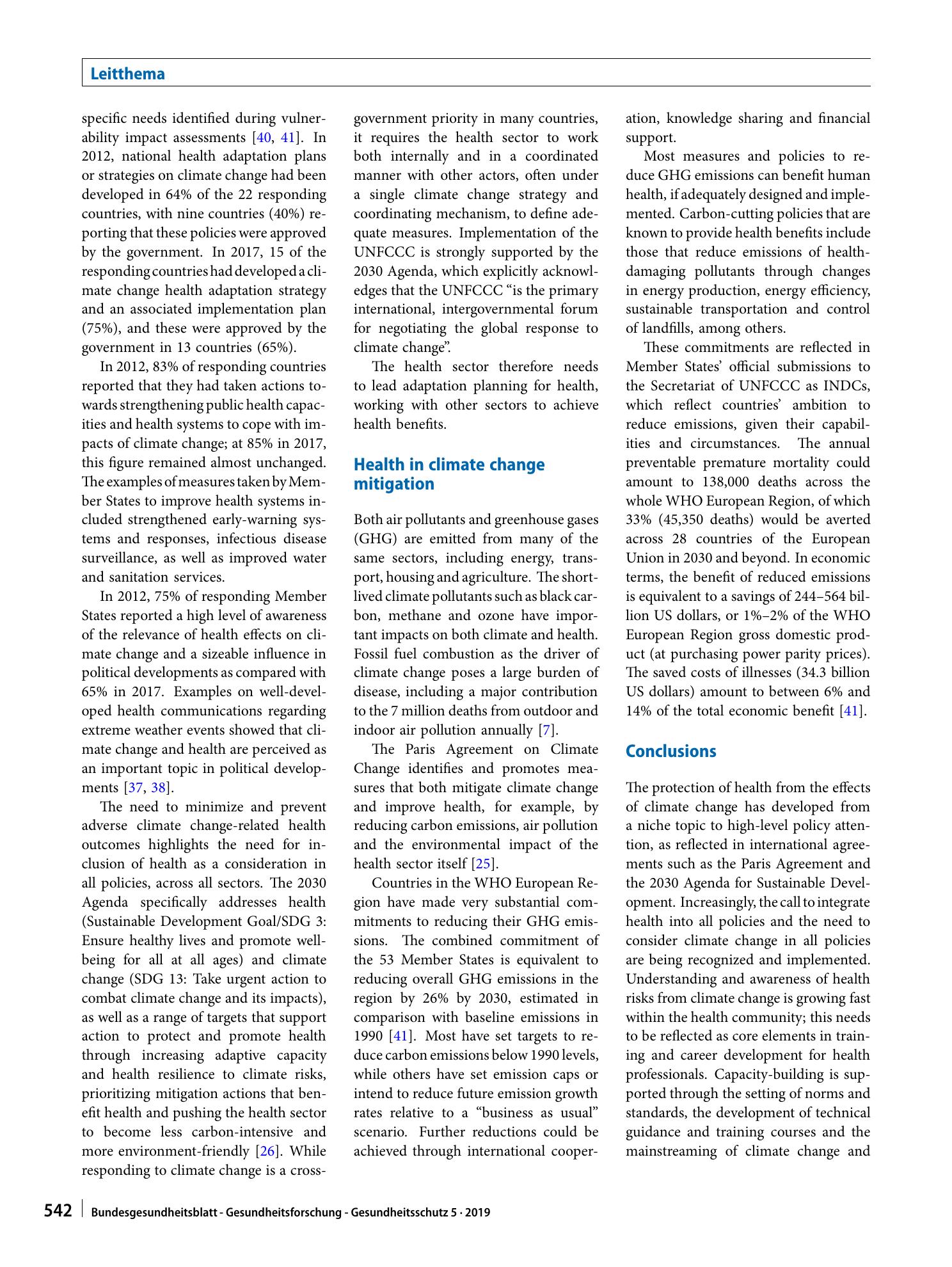 Vorschauseite 6: Priorities for protecting health from climate change in the WHO European Region: recent regional activities