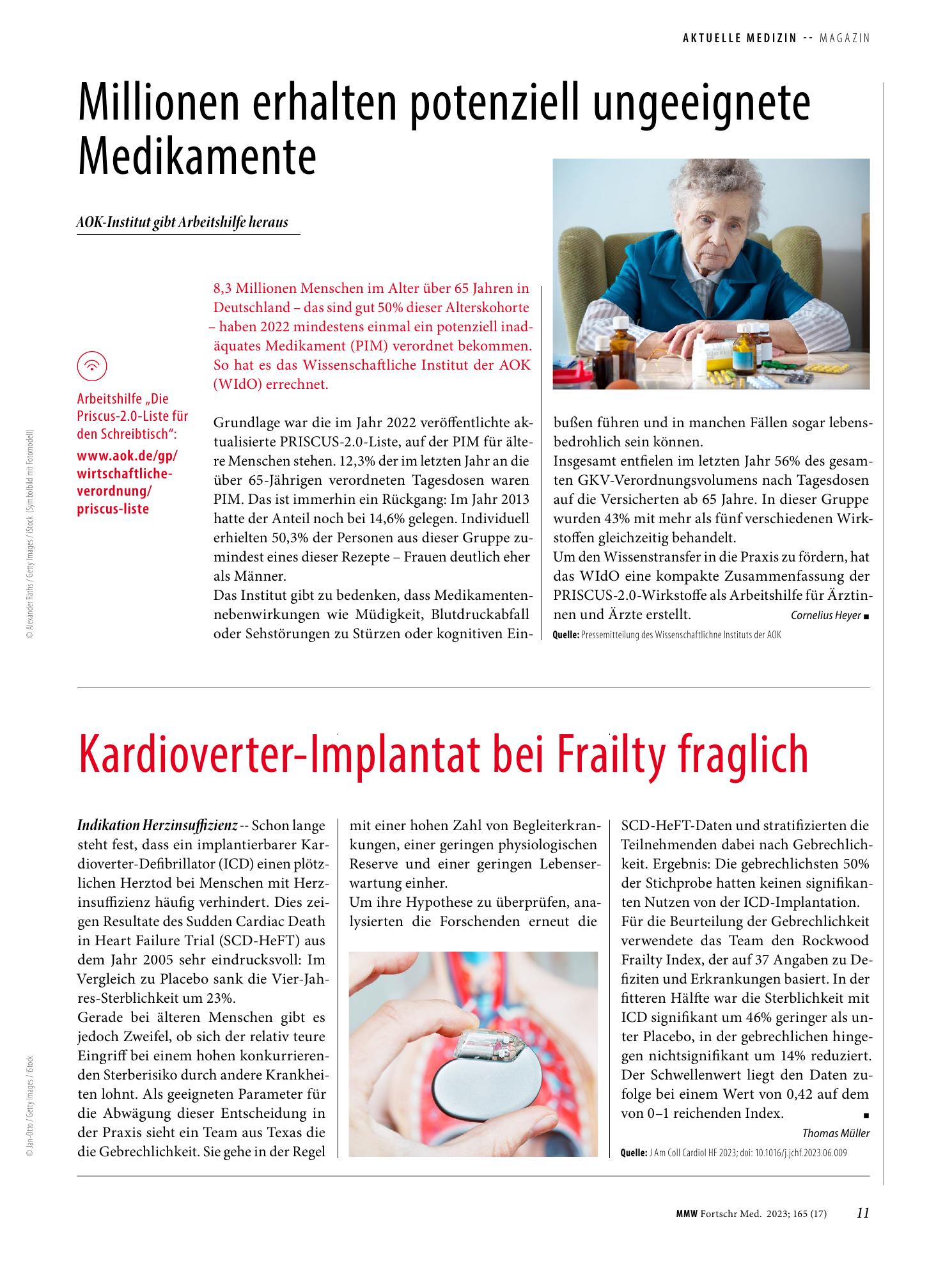 Vorschauseite 1: Millionen erhalten potenziell ungeeignete Medikamente