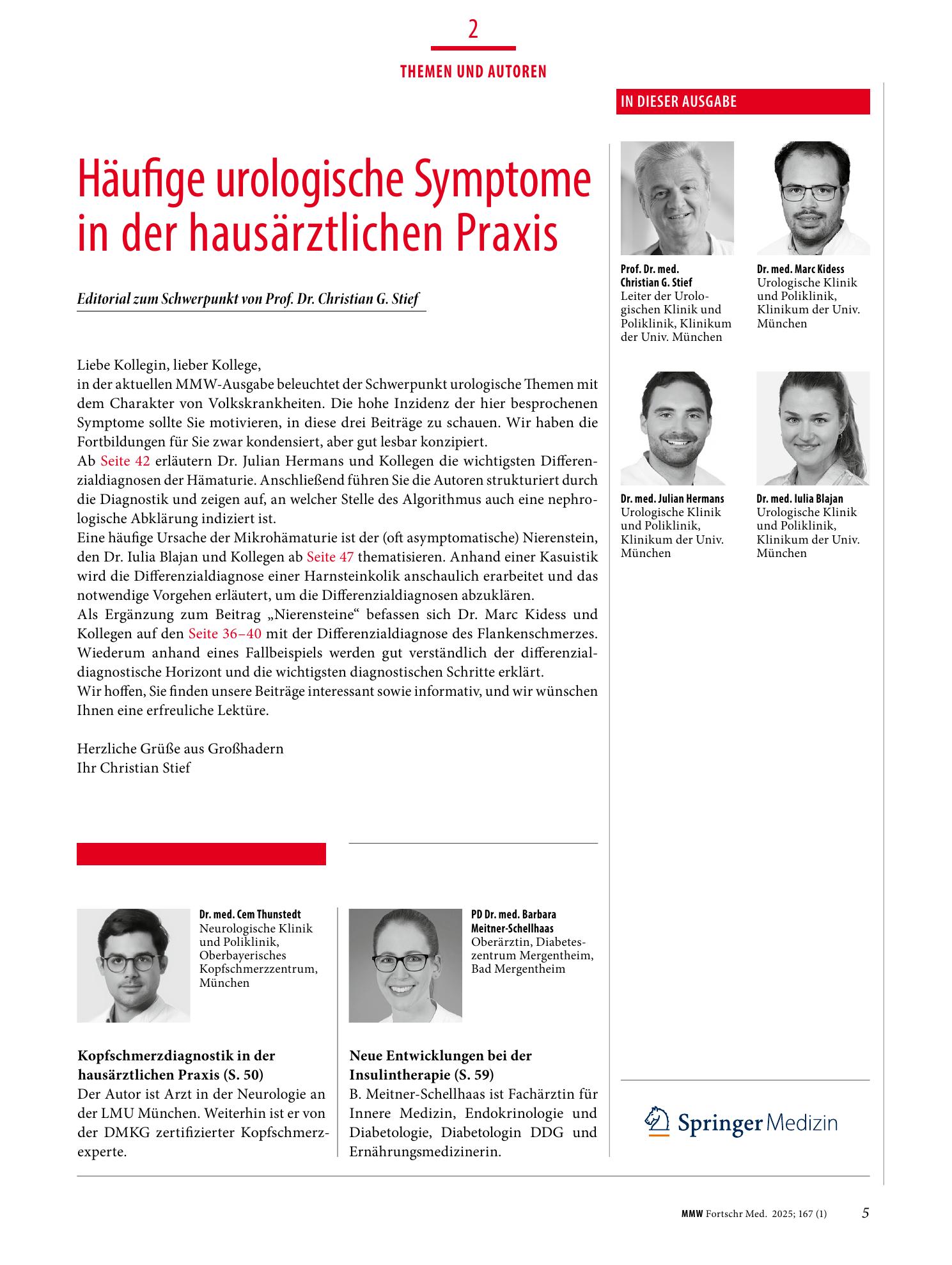 Vorschauseite 1: Häufige urologische Symptome in der hausärztlichen Praxis