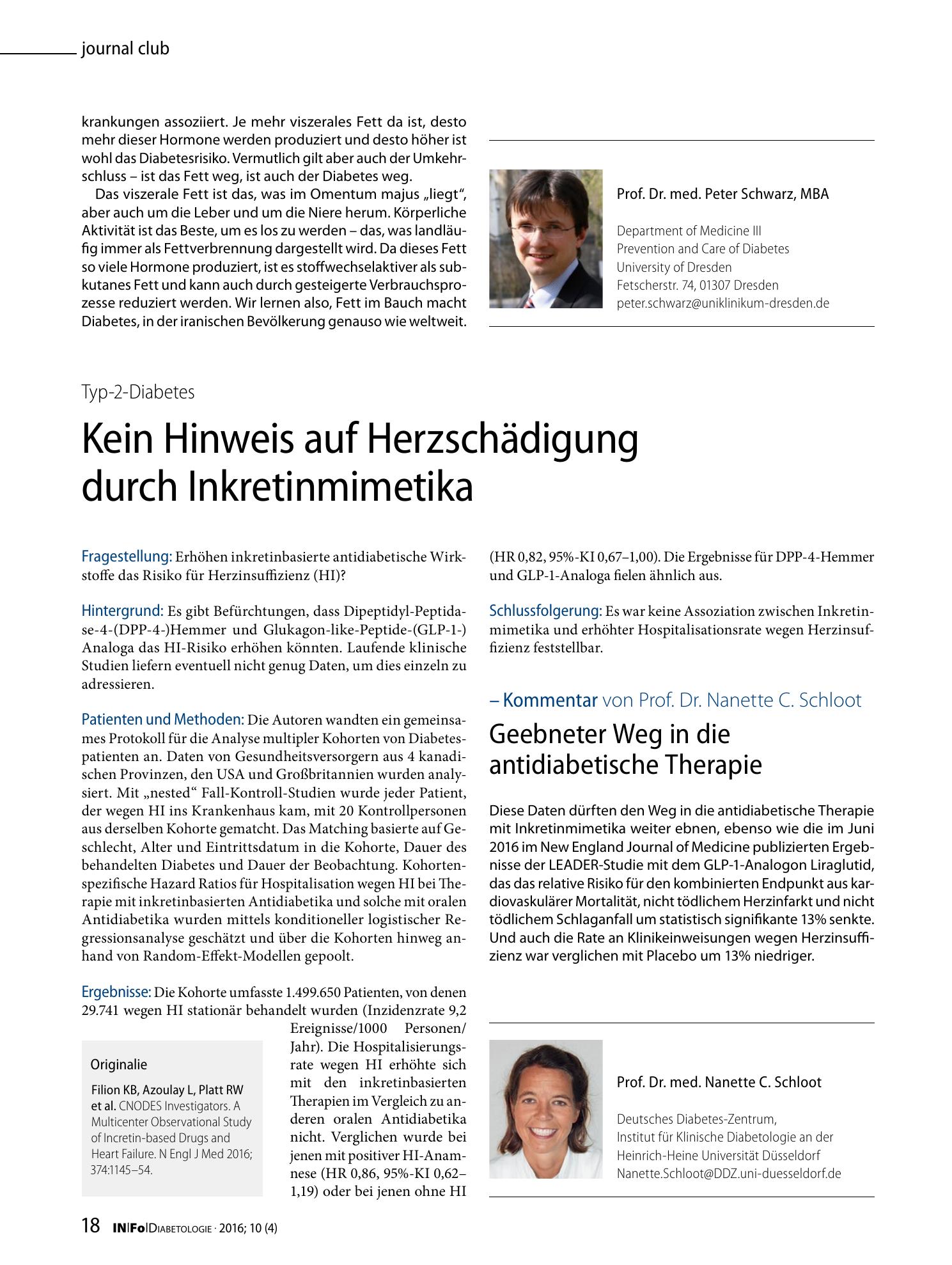Vorschauseite 1: Kein Hinweis auf Herzschädigung durch Inkretinmimetika