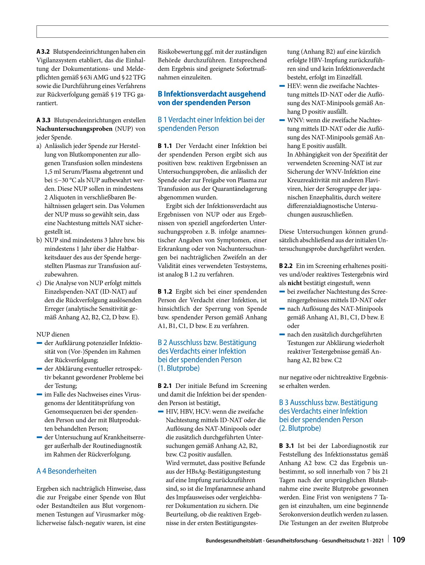 Vorschauseite 2: Verfahren zur Rückverfolgung (Look Back) gemäß § 19 Transfusionsgesetz