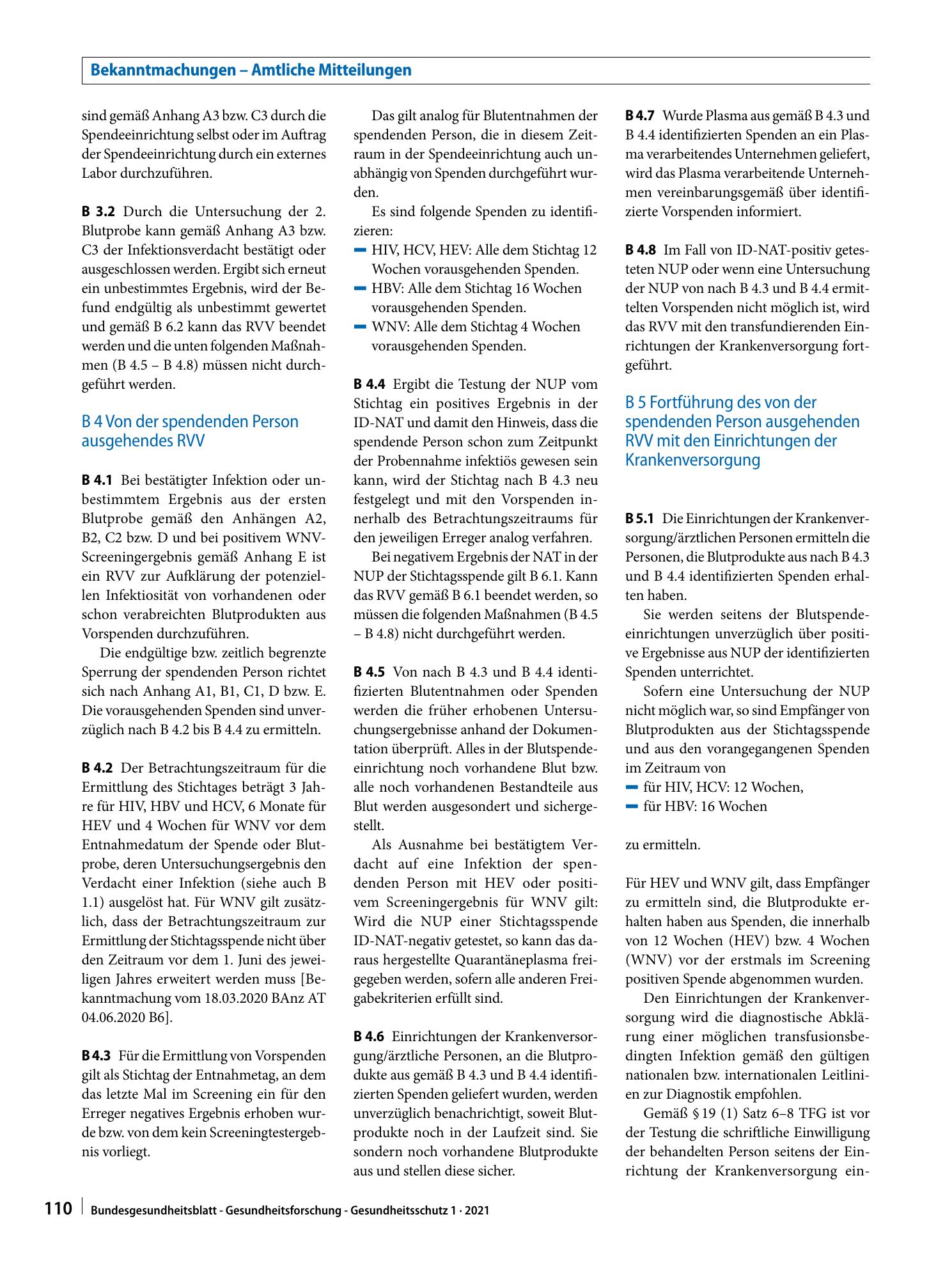 Vorschauseite 3: Verfahren zur Rückverfolgung (Look Back) gemäß § 19 Transfusionsgesetz