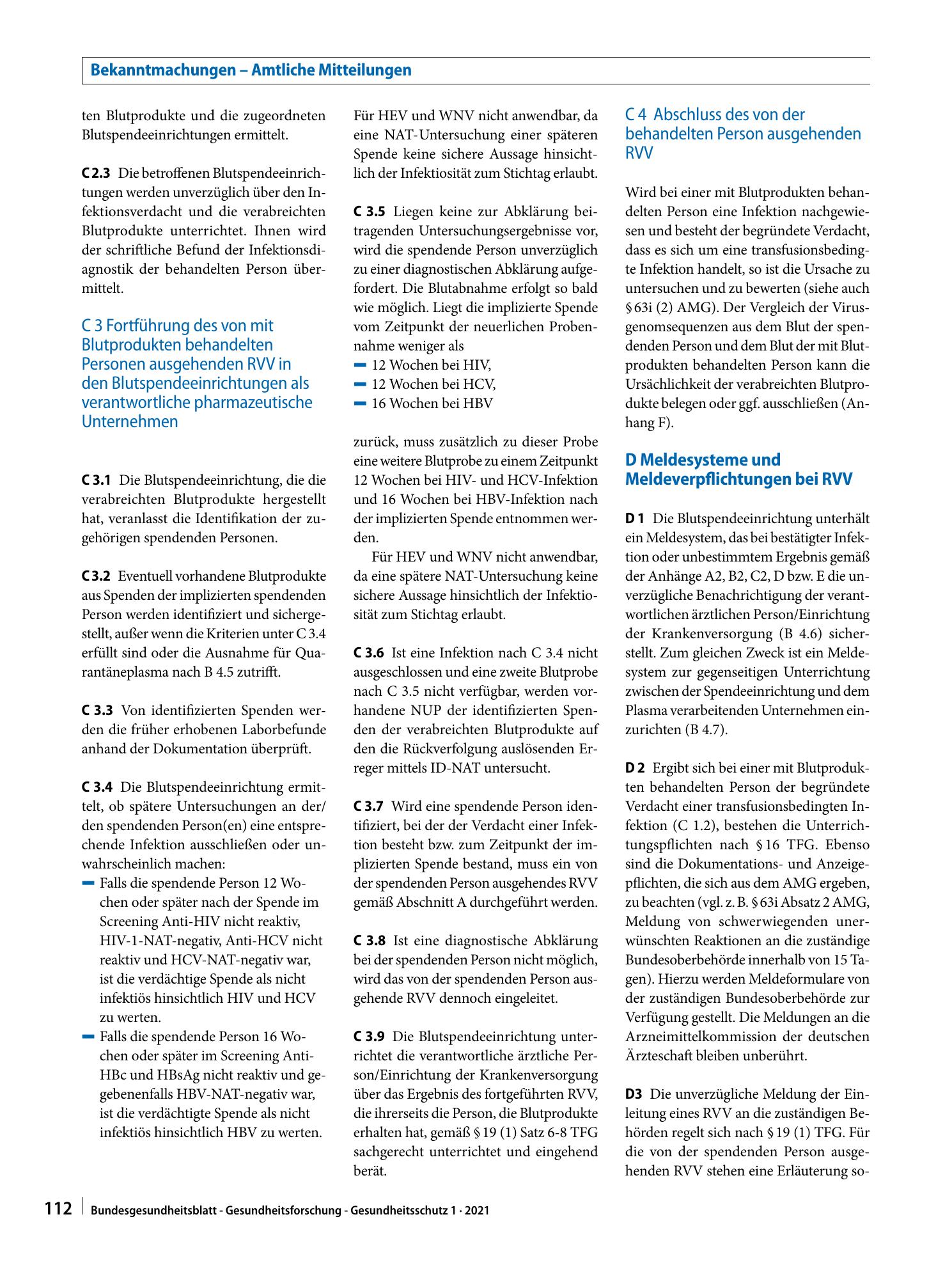 Vorschauseite 5: Verfahren zur Rückverfolgung (Look Back) gemäß § 19 Transfusionsgesetz
