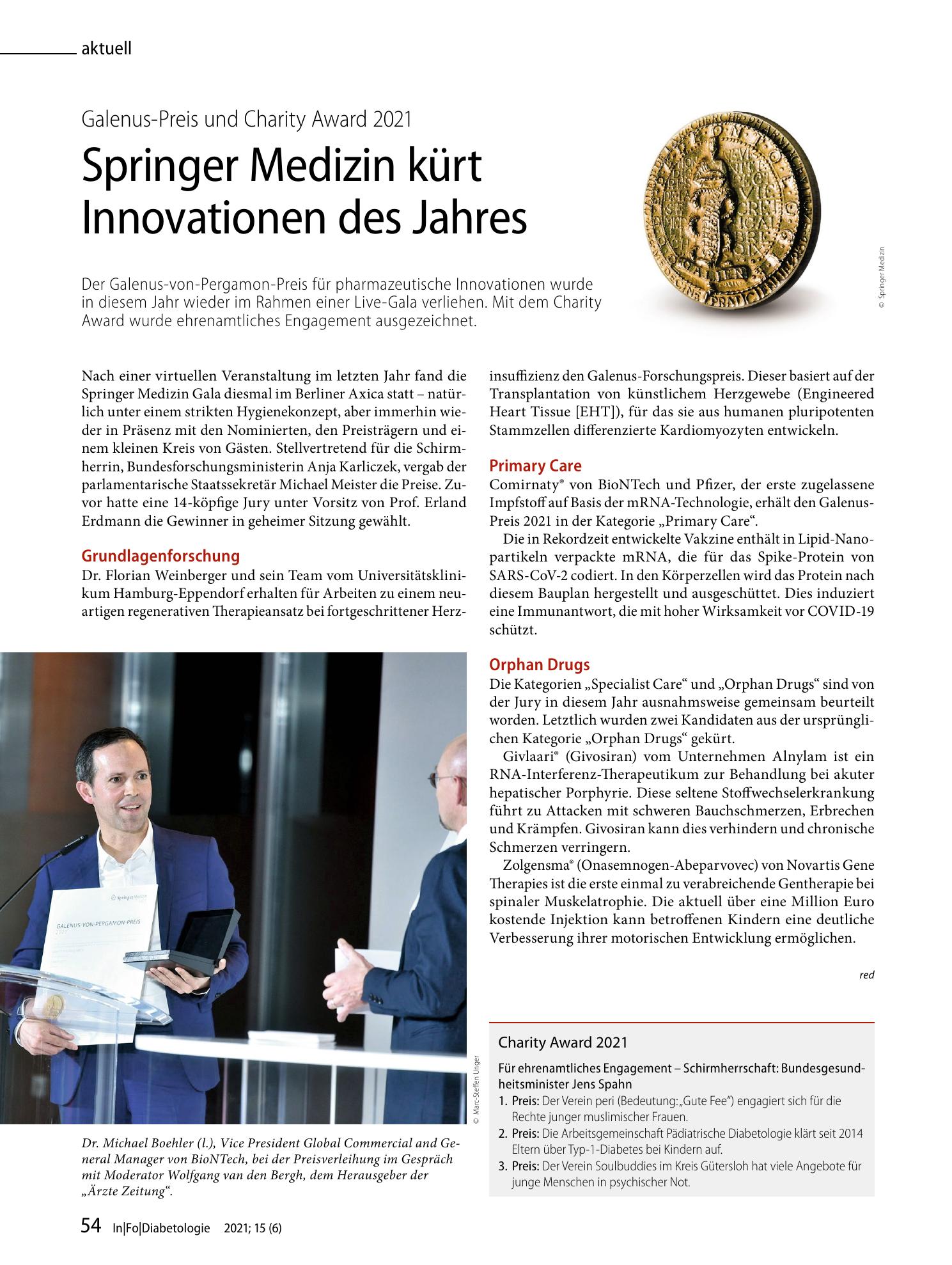 Vorschauseite 1: Springer Medizin kürt Innovationen des Jahres