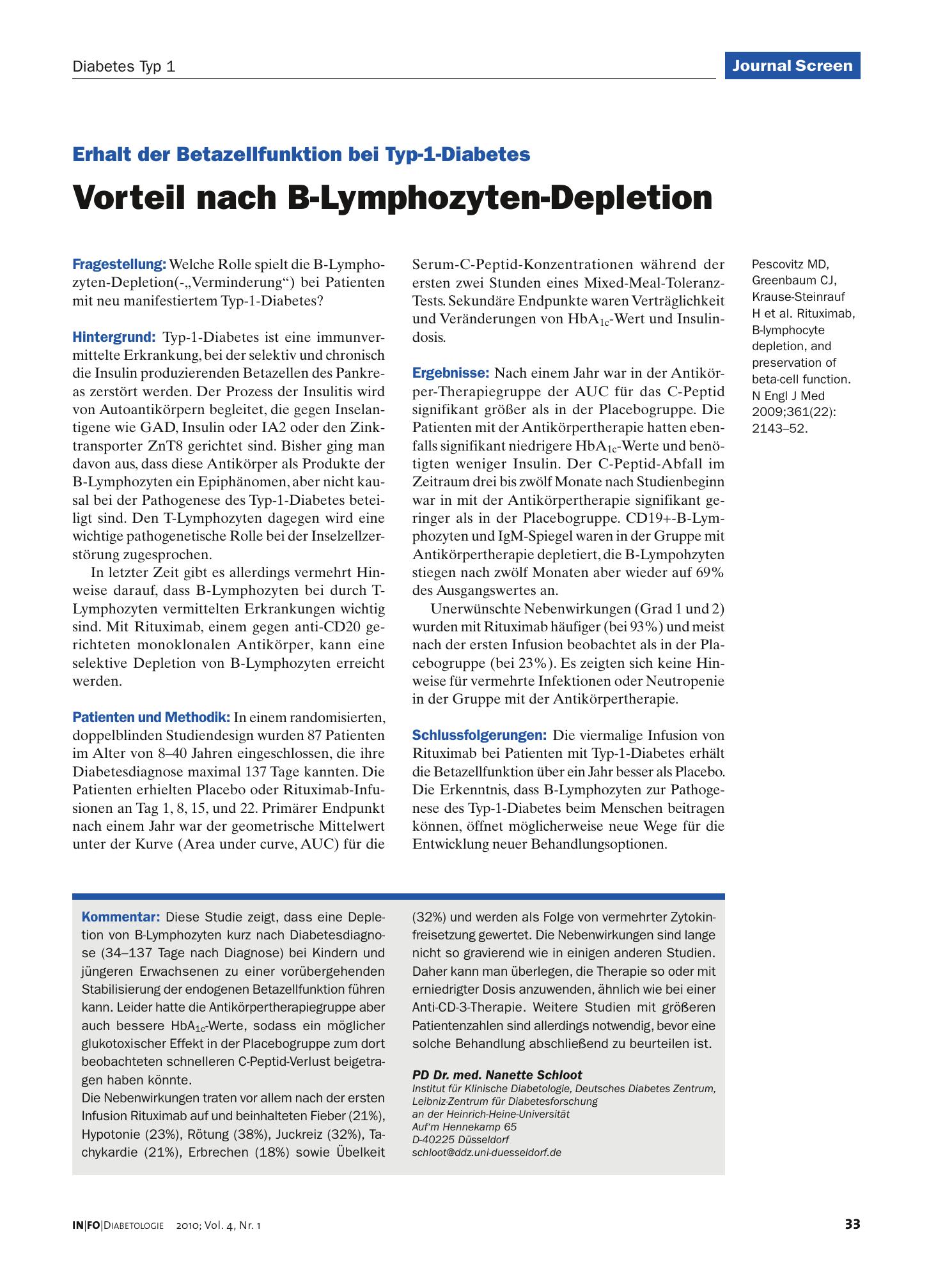 Vorschauseite 1: Vorteil nach B-Lymphozyten-Depletion