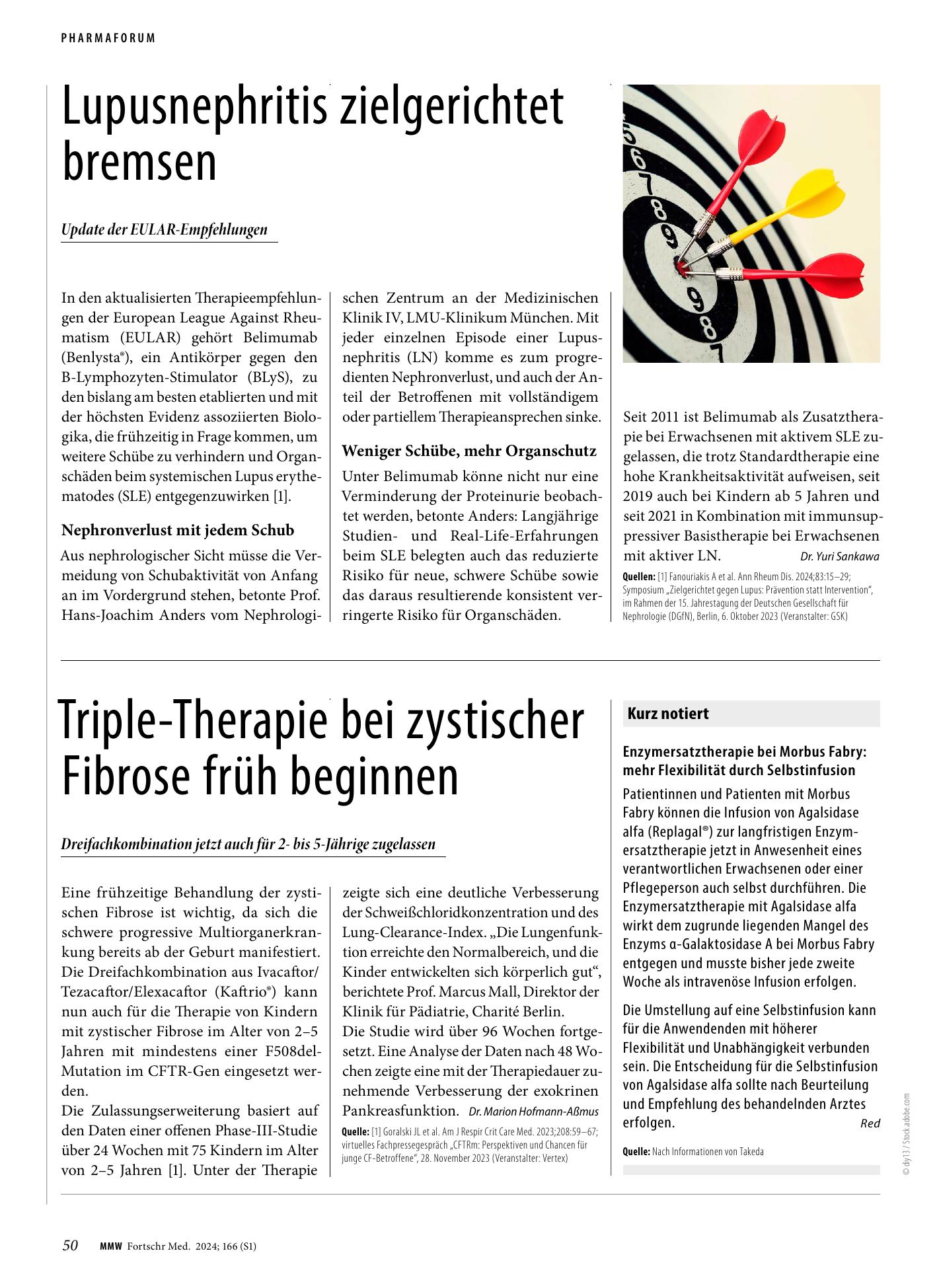 Vorschauseite 1: Triple-Therapie bei zystischer Fibrose früh beginnen