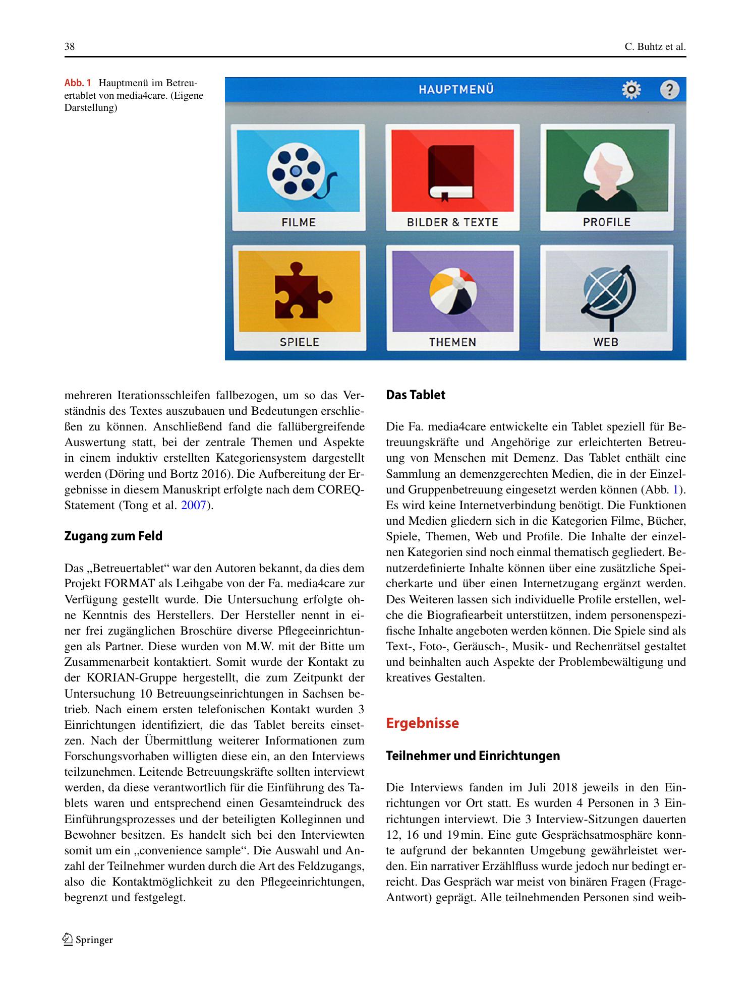 Vorschauseite 4: Durch ein Tablet gestützte Biografiearbeit bei älteren Menschen im Pflegeheim: Eine Interview-Studie mit Pflegenden