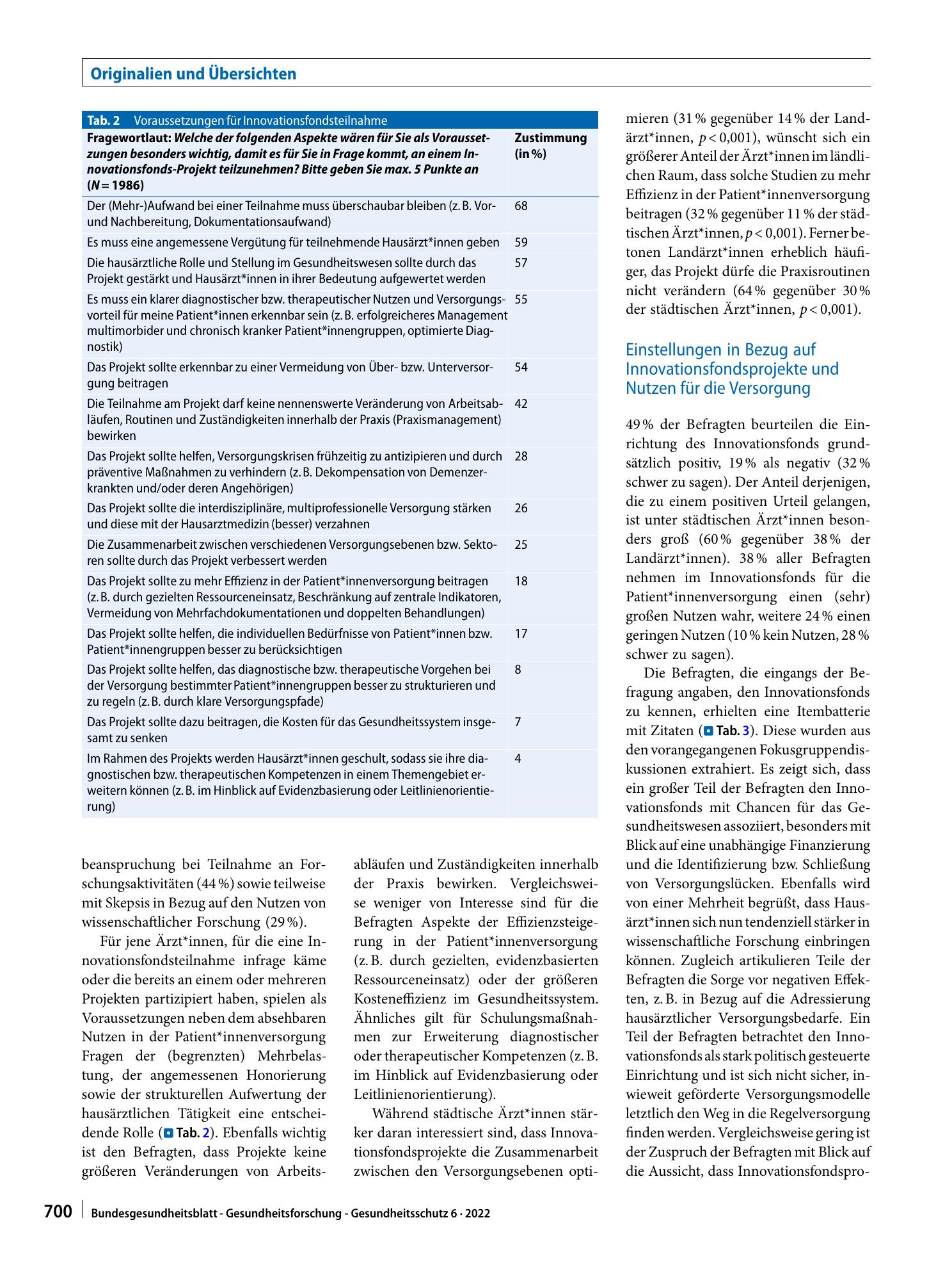 Vorschauseite 4: Innovationsfonds und Primärversorgung – Welche Erwartungen und Erfahrungen vertreten Hausärzt*innen in Bezug auf die Teilnahme an innovativen Versorgungsmodellen?