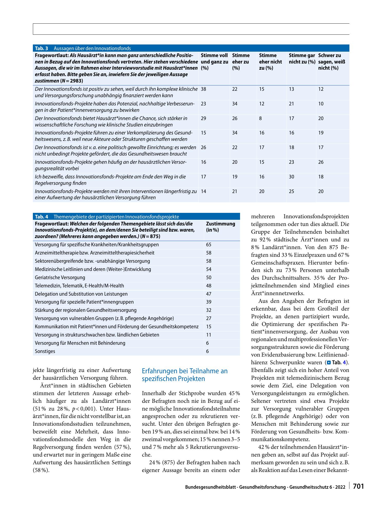 Vorschauseite 5: Innovationsfonds und Primärversorgung – Welche Erwartungen und Erfahrungen vertreten Hausärzt*innen in Bezug auf die Teilnahme an innovativen Versorgungsmodellen?