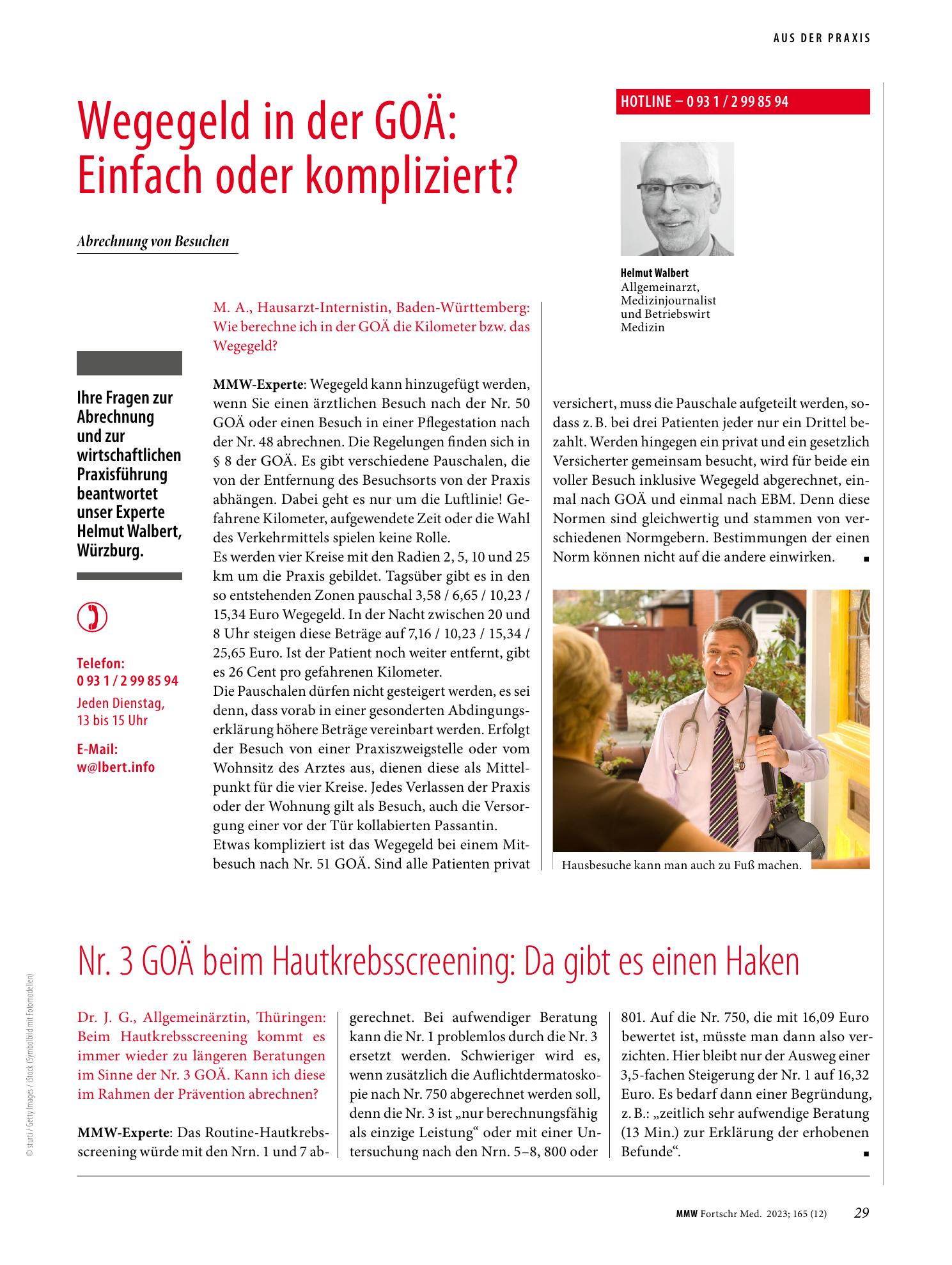 Vorschauseite 1: Nr. 3 GOÄ beim Hautkrebsscreening: Da gibt es einen Haken