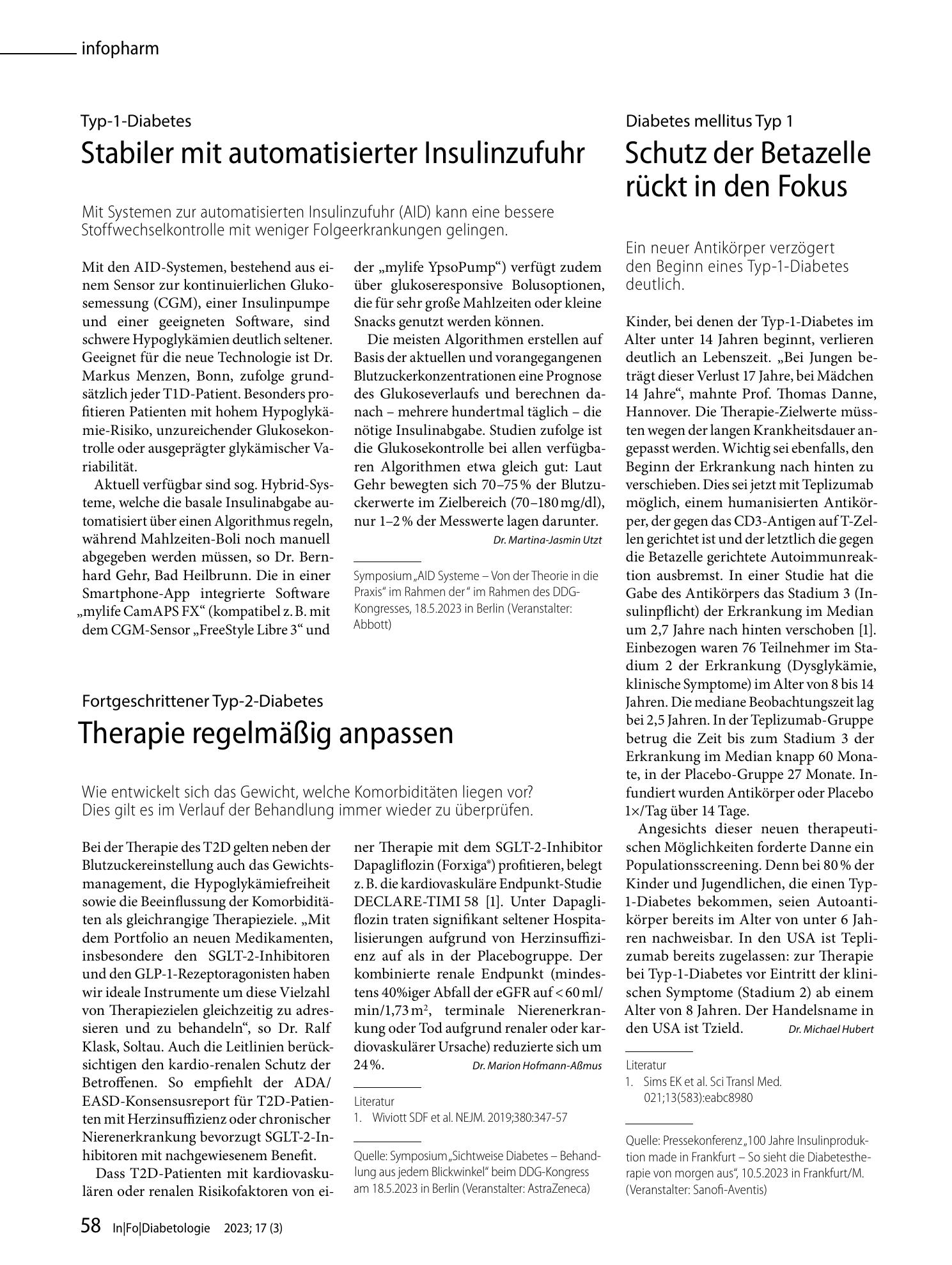 Vorschauseite 1: Stabiler mit automatisierter Insulinzufuhr