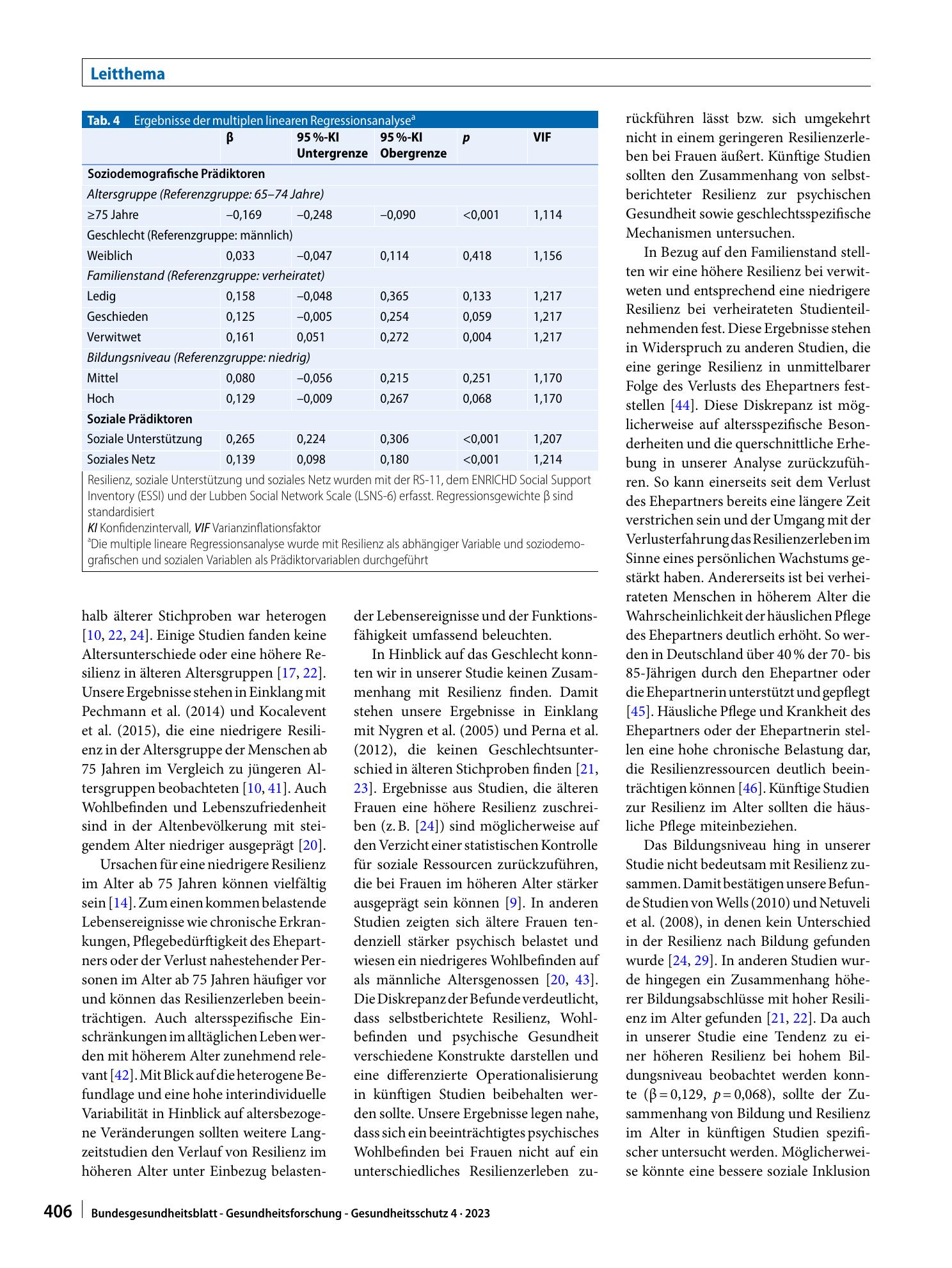 Vorschauseite 5: Soziodemografische und soziale Korrelate selbstberichteter Resilienz im Alter – Ergebnisse der populationsbasierten LIFE-Adult-Studie