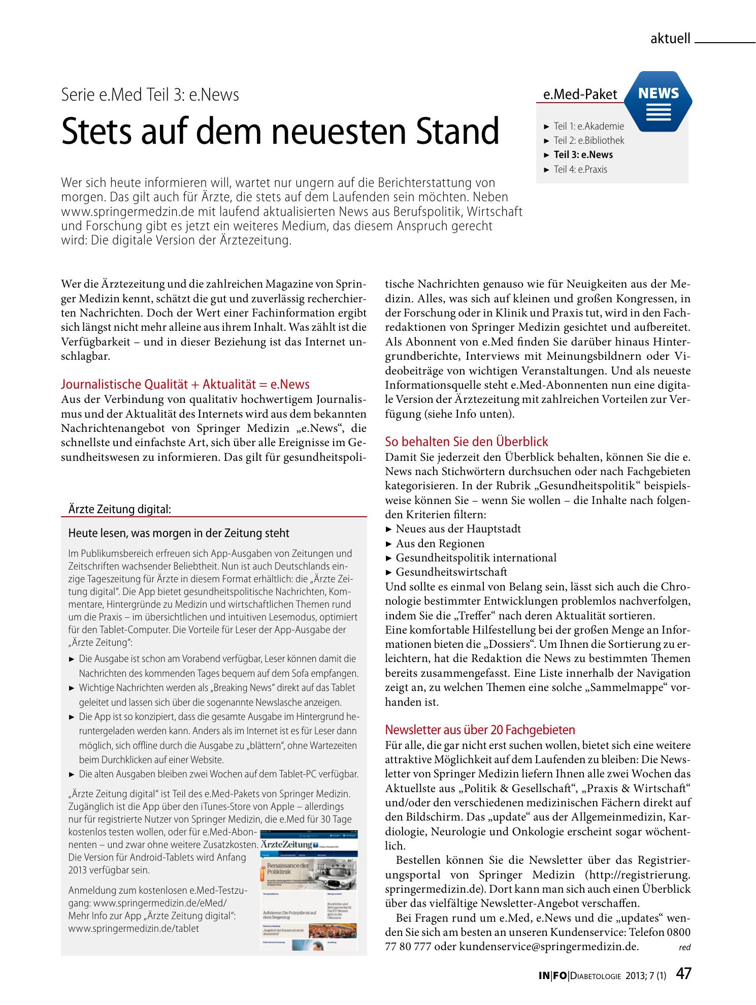 Vorschauseite 1: Stets auf dem neuesten Stand