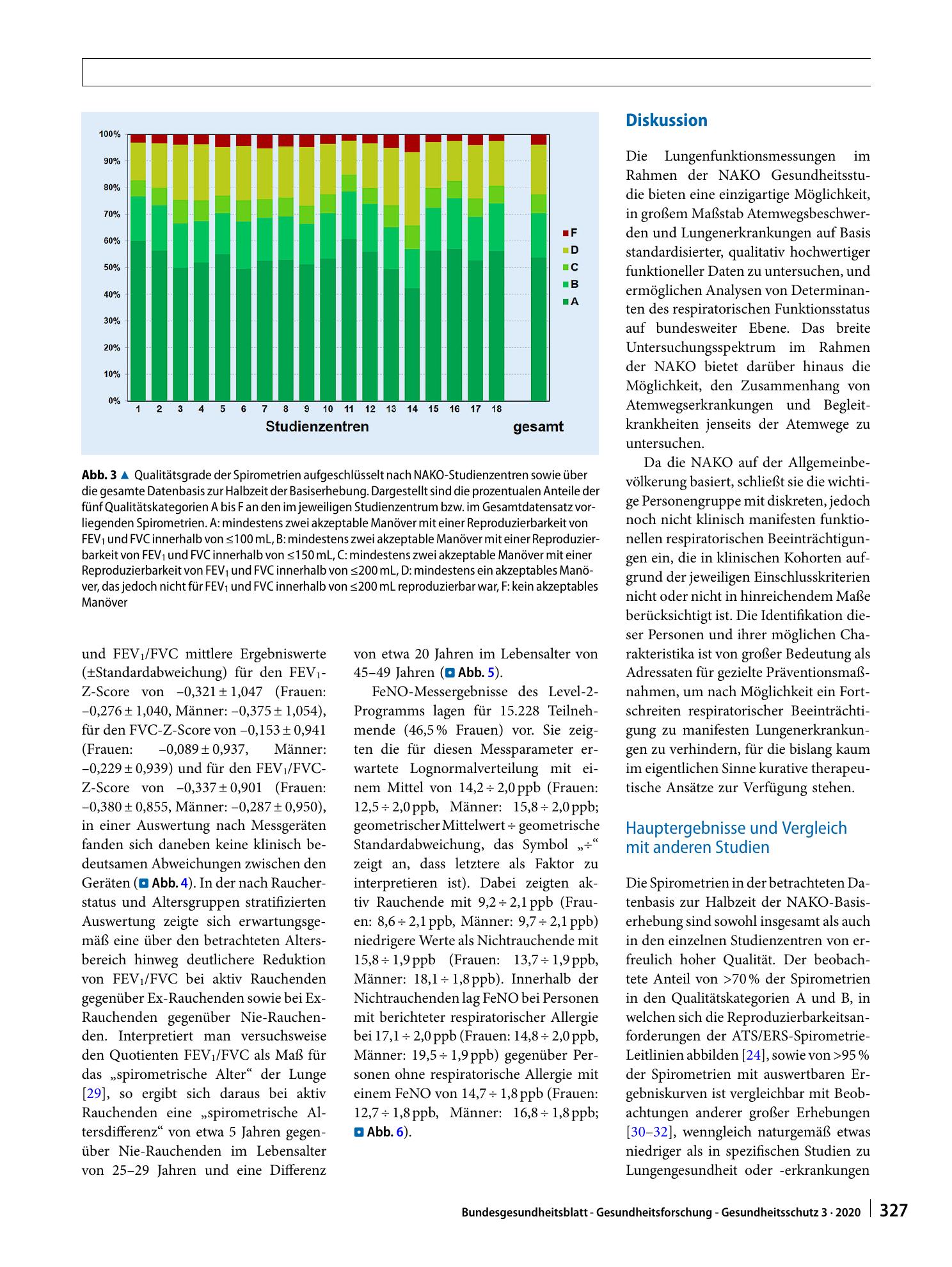 Vorschauseite 6: Lungenfunktion in der NAKO Gesundheitsstudie: Methoden und erste Ergebnisse