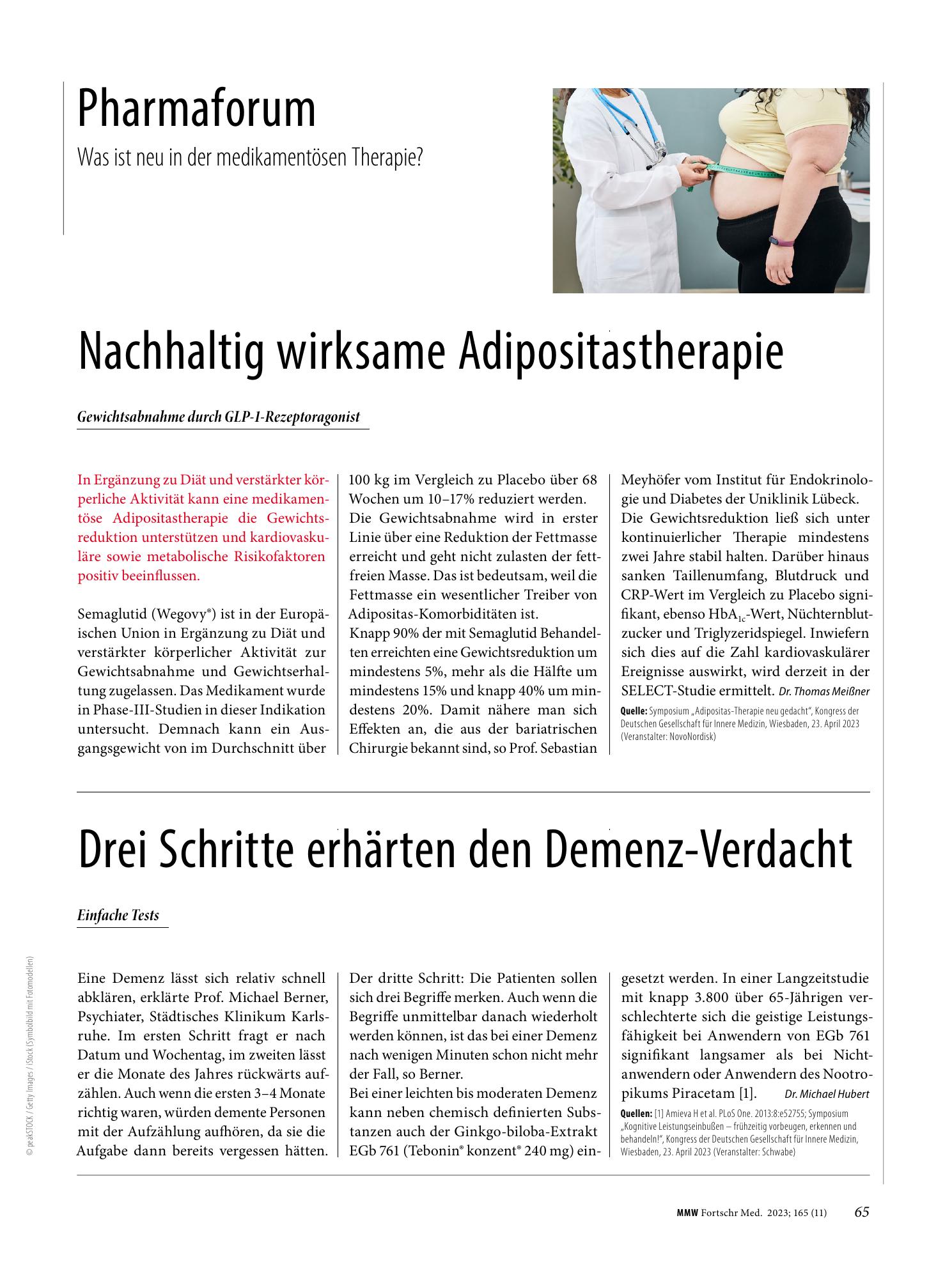 Vorschauseite 1: Drei Schritte erhärten den Demenz-Verdacht