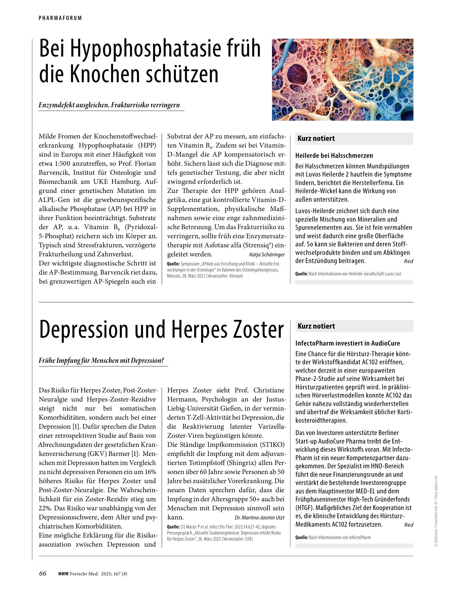 Vorschauseite 1: Bei Hypophosphatasie früh die Knochen schützen