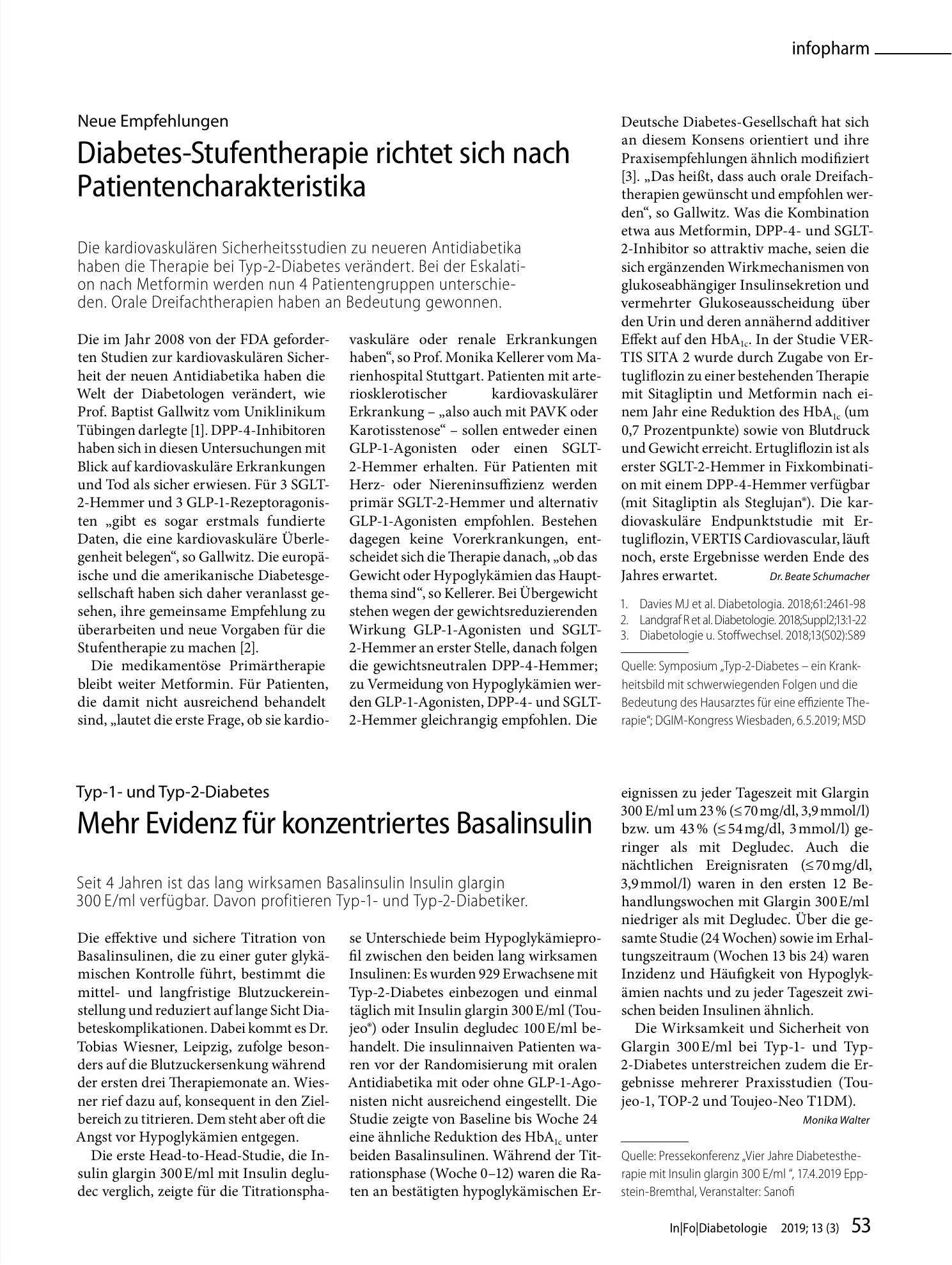 Vorschauseite 1: Mehr Evidenz für konzentriertes Basalinsulin