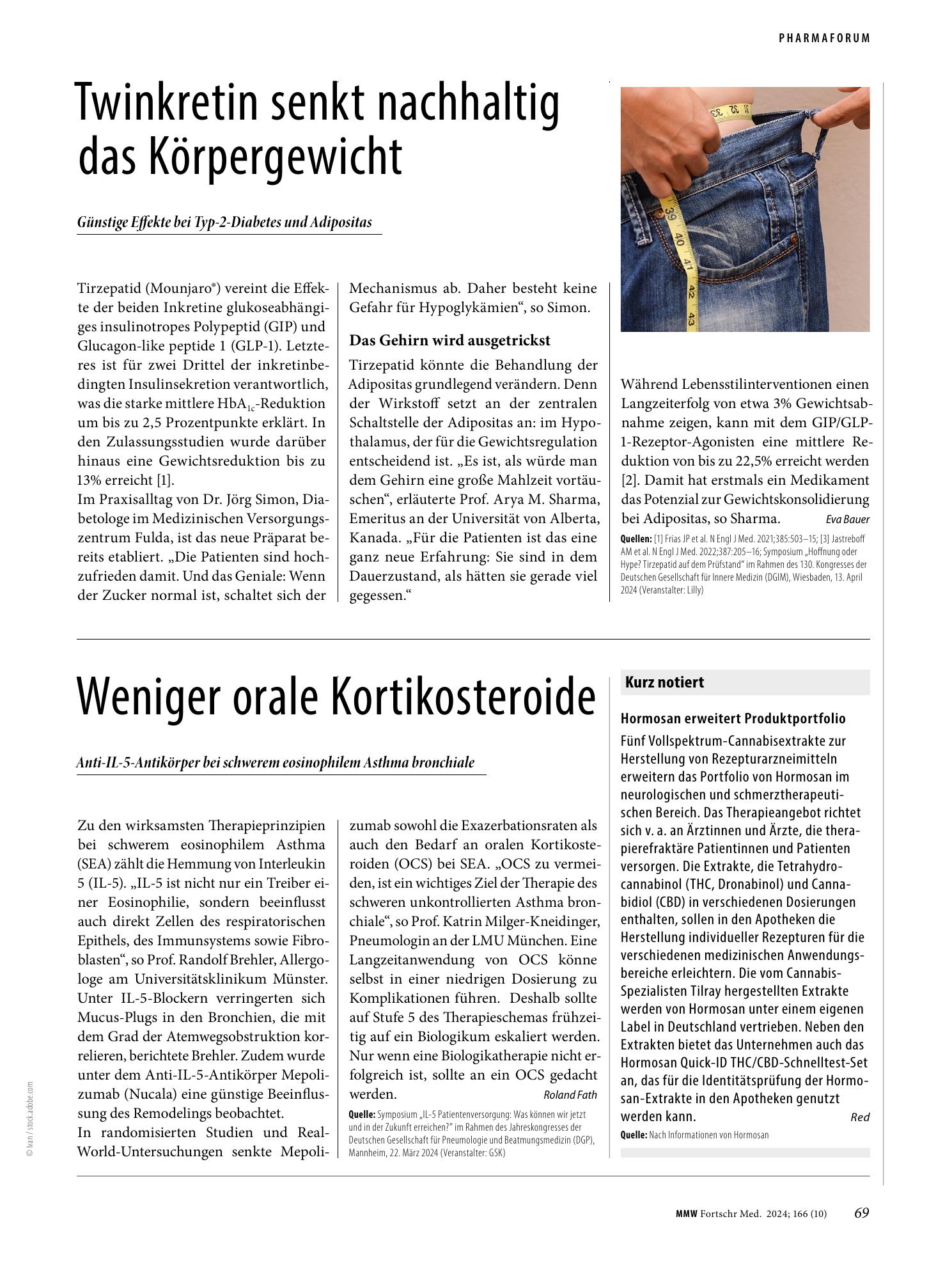 Vorschauseite 1: Weniger orale Kortikosteroide