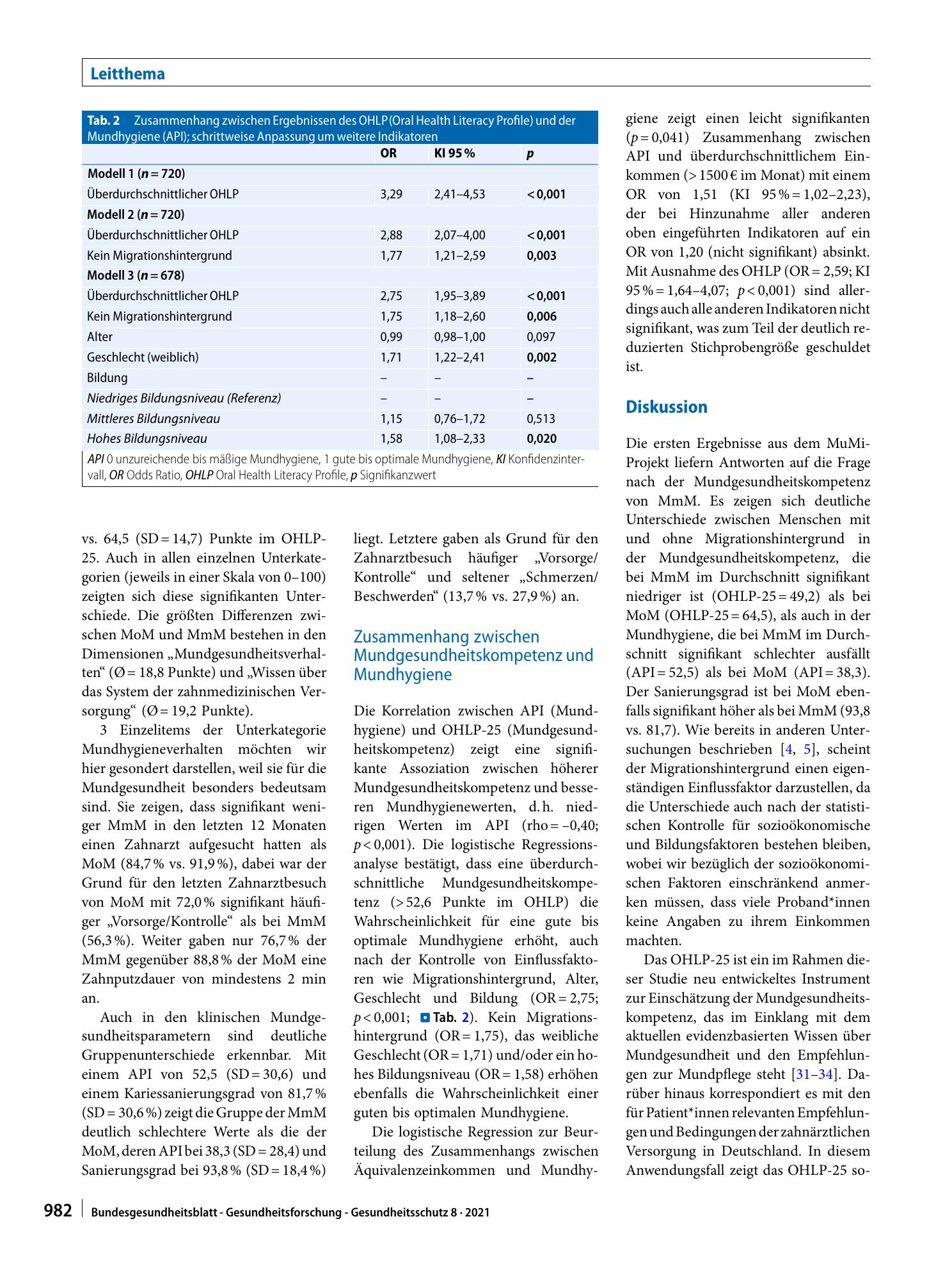Vorschauseite 6: Mundgesundheitskompetenz von Menschen mit Migrationshintergrund – Erste Auswertungen der MuMi-Studie