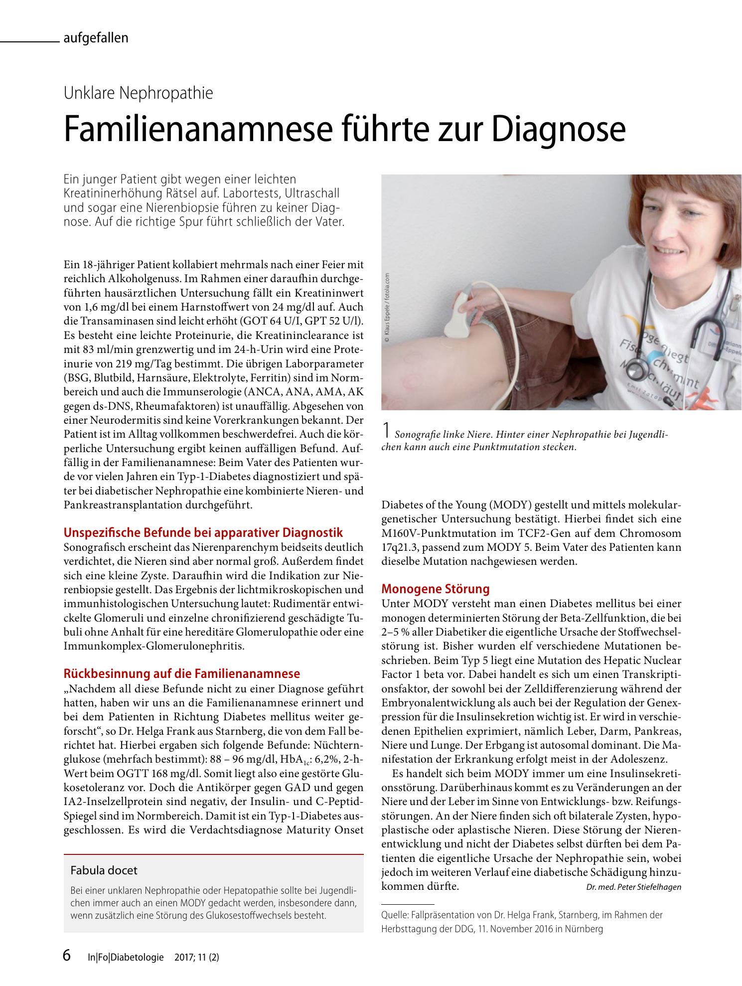 Vorschauseite 1: Familienanamnese führte zur Diagnose