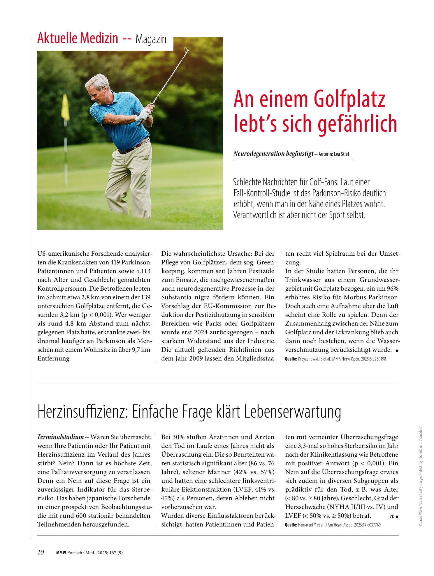 Vorschauseite 1: An einem Golfplatz lebt's sich gefährlich