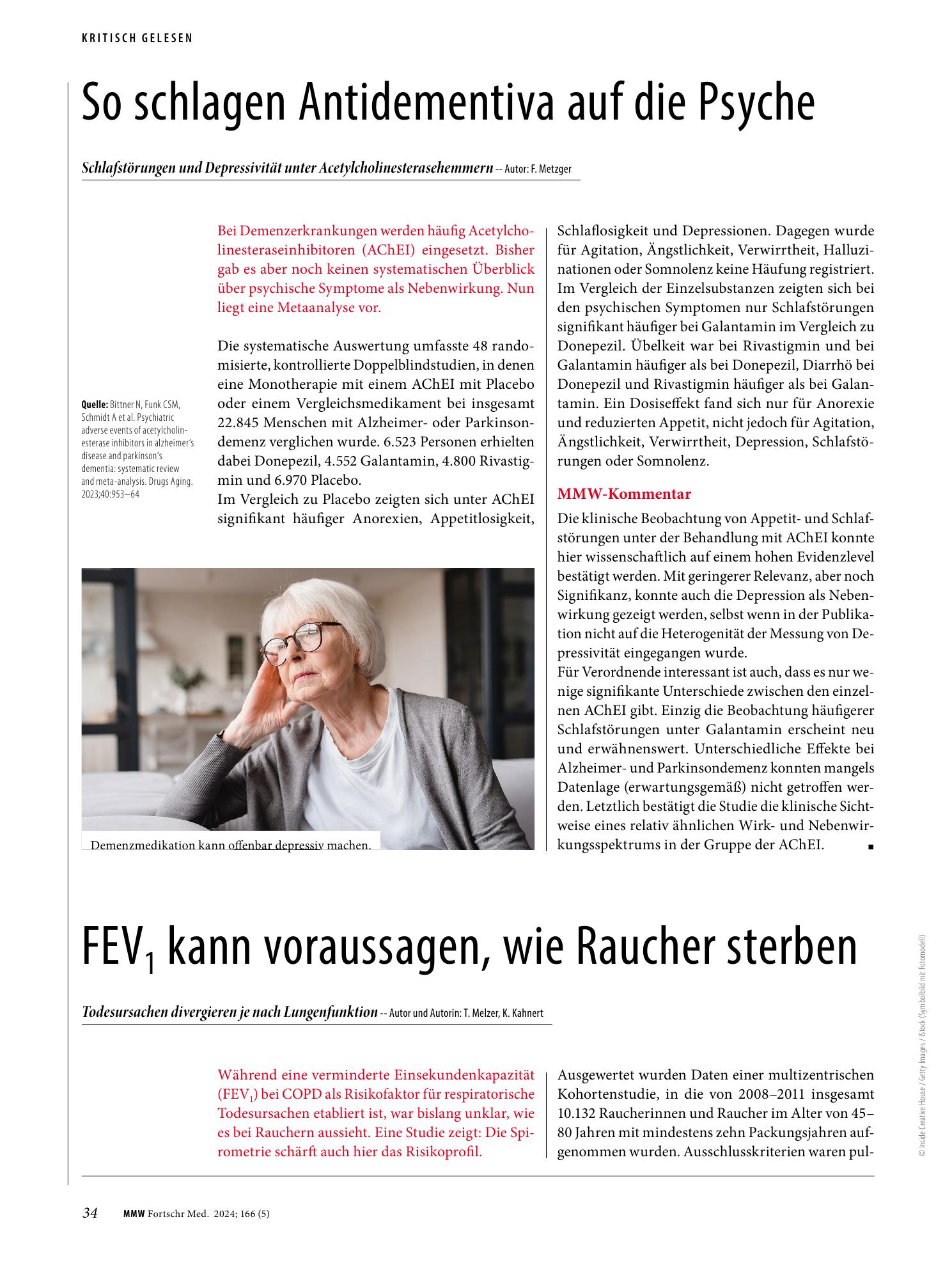 Vorschauseite 1: So schlagen Antidementiva auf die Psyche