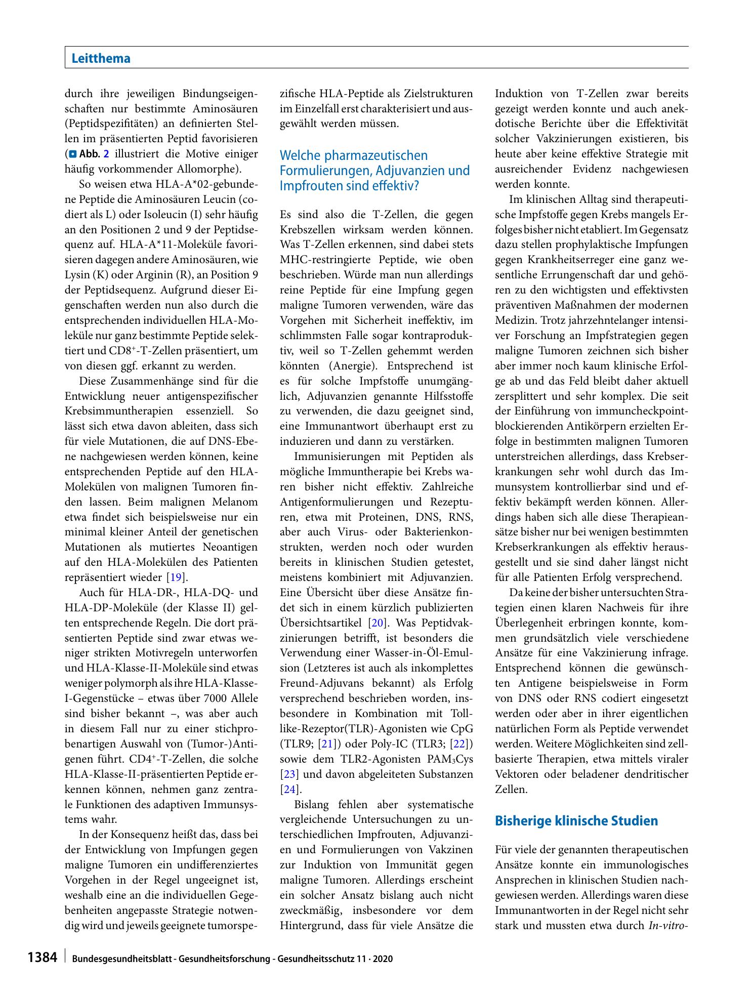 Vorschauseite 5: Individualisierte Immuntherapie von Tumorerkrankungen mittels Peptidimpfstoffen – Funktioniert das vielleicht doch?