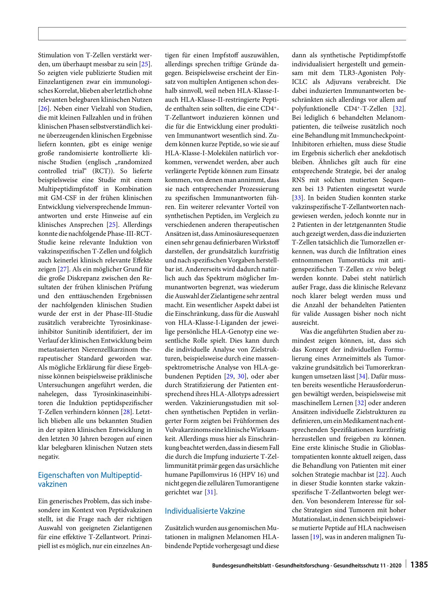 Vorschauseite 6: Individualisierte Immuntherapie von Tumorerkrankungen mittels Peptidimpfstoffen – Funktioniert das vielleicht doch?