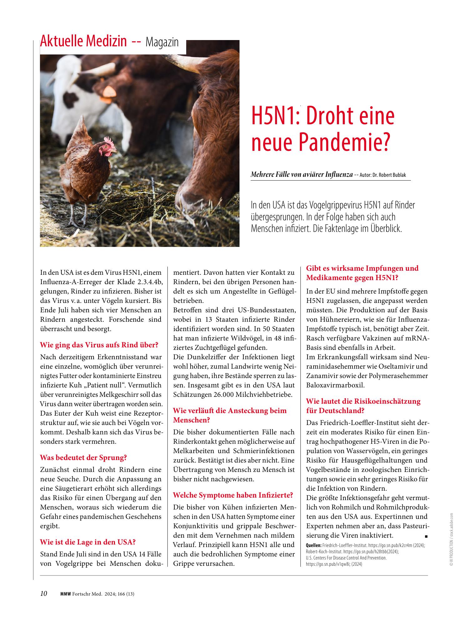 Vorschauseite 1: H5N1: Droht eine neue Pandemie?