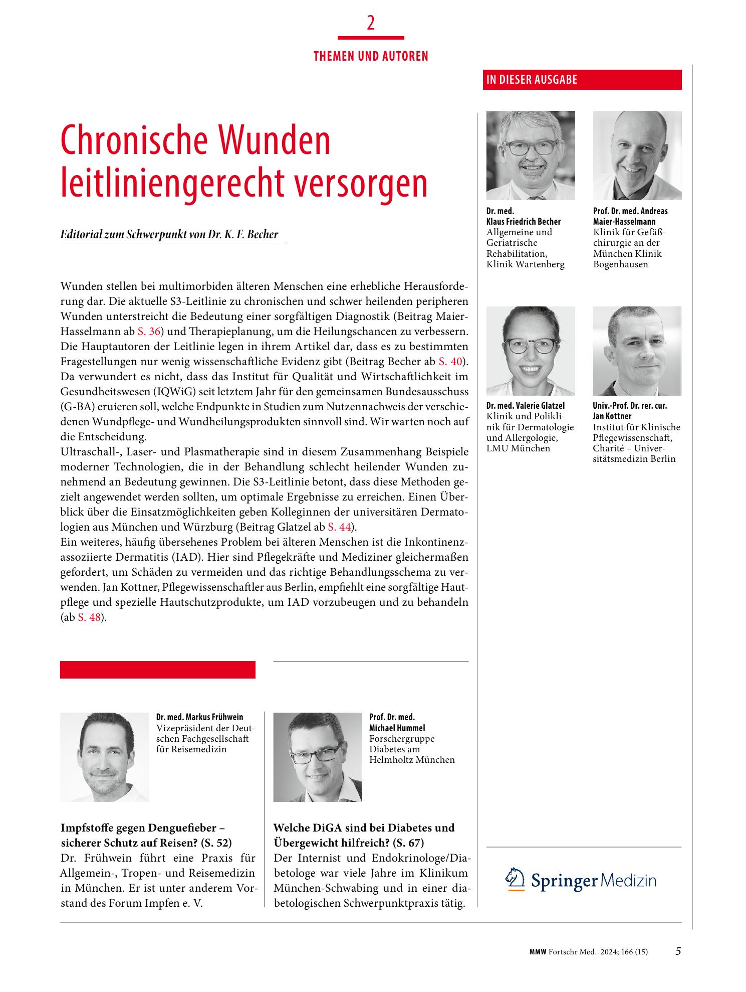 Vorschauseite 1: Chronische Wunden leitliniengerecht versorgen