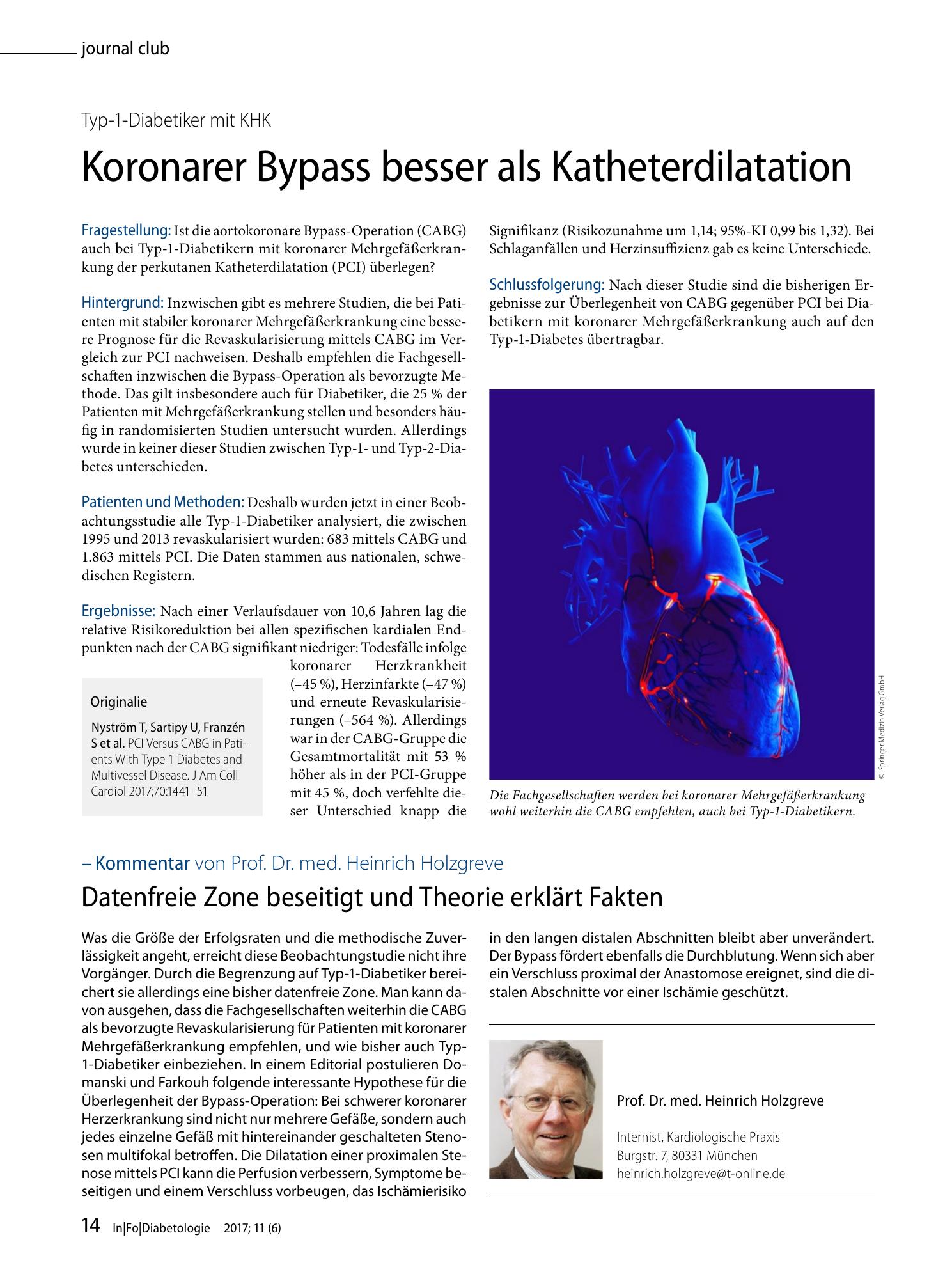 Vorschauseite 1: Koronarer Bypass besser als Katheterdilatation