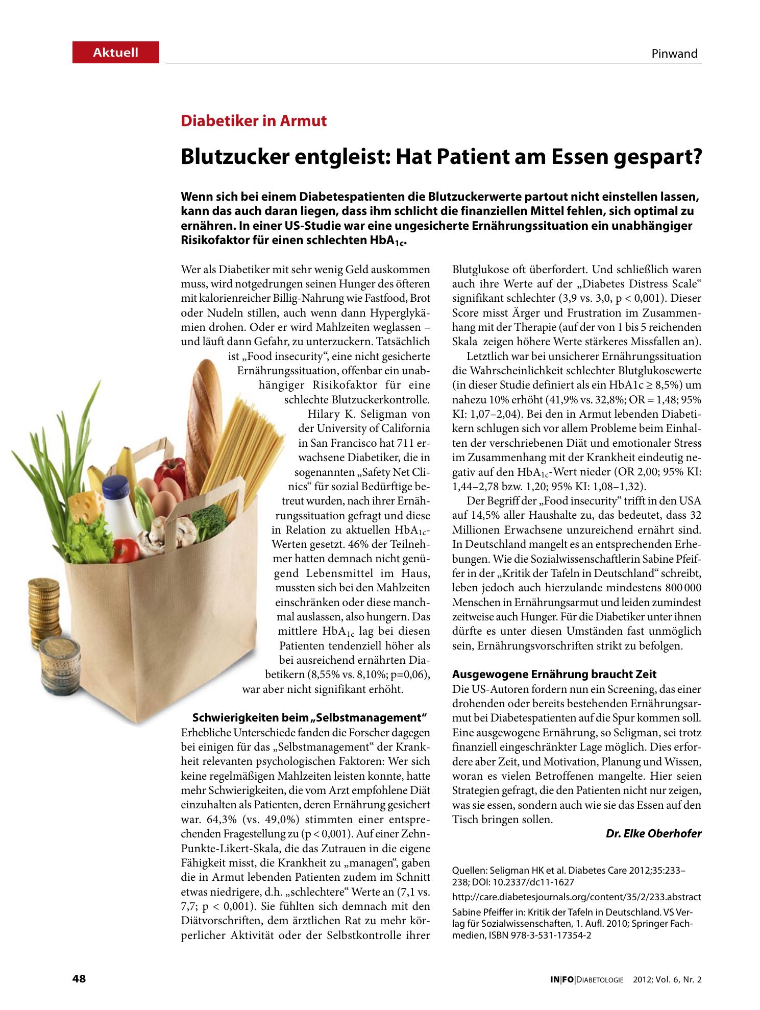 Vorschauseite 1: Blutzucker entgleist: Hat Patient am Essen gespart?