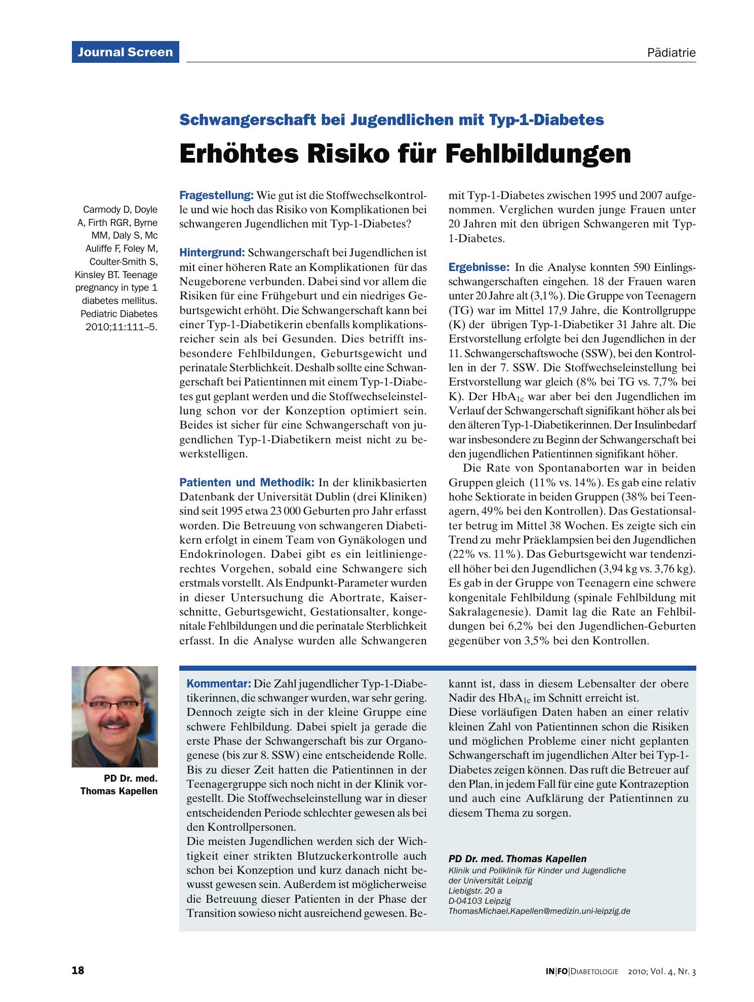 Vorschauseite 1: Erhöhtes Risiko für Fehlbildungen
