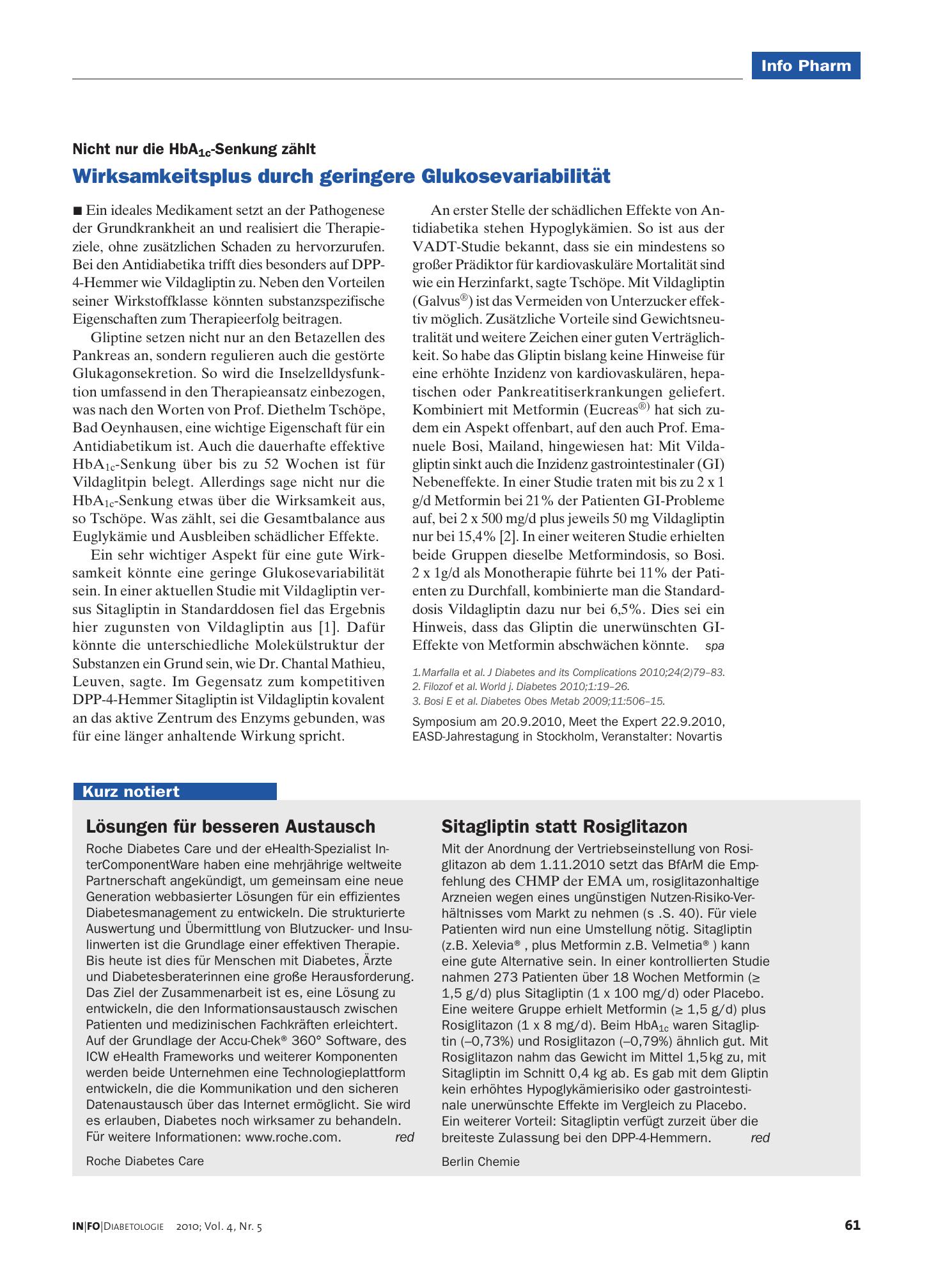 Vorschauseite 1: Wirksamkeitsplus durch geringere Glukosevariabilität