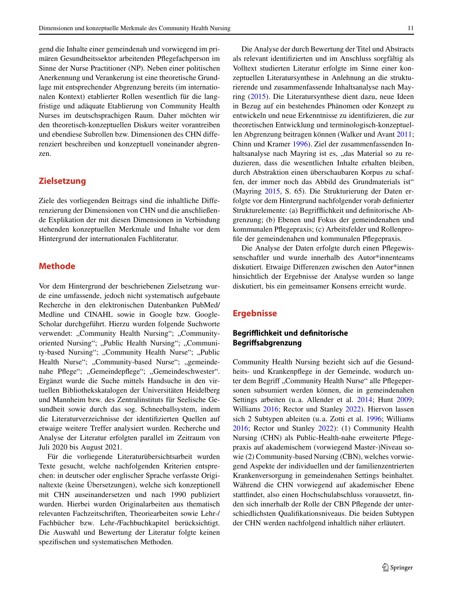 Vorschauseite 3: Dimensionen und konzeptuelle Merkmale des Community Health Nursing
