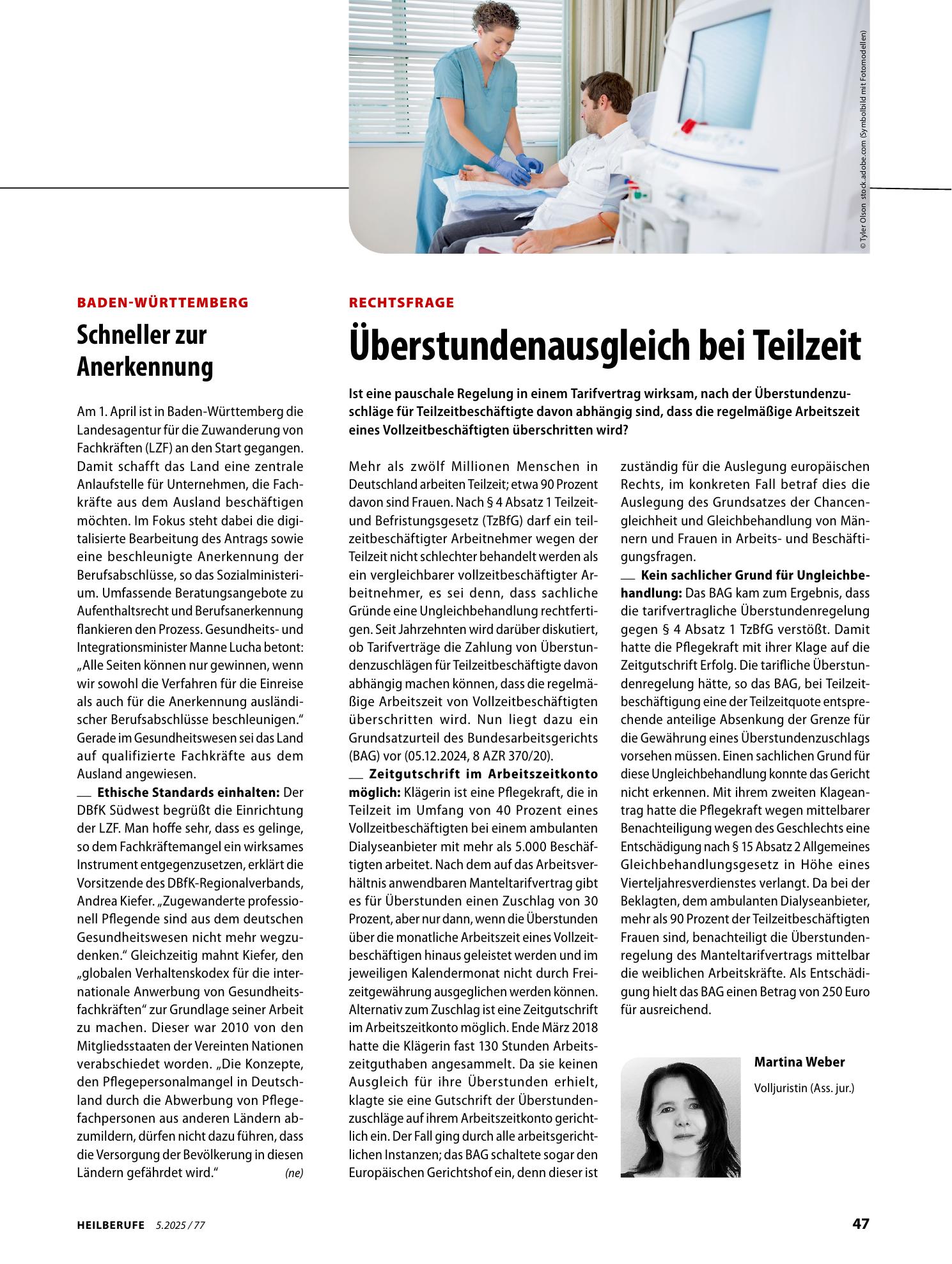 Vorschauseite 1: Überstundenausgleich bei Teilzeit