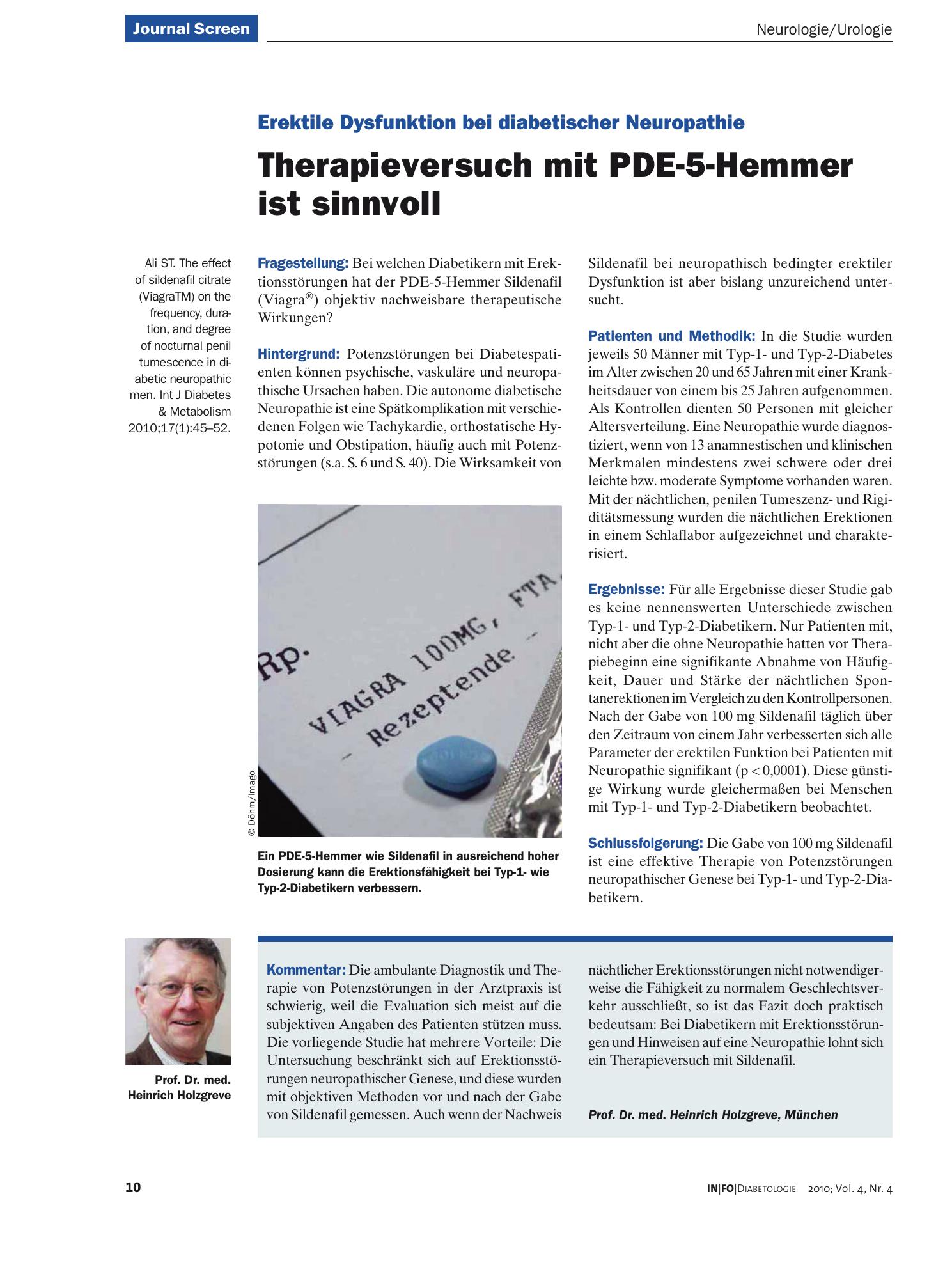 Vorschauseite 1: Therapieversuch mit PDE-5-Hemmer ist sinnvoll