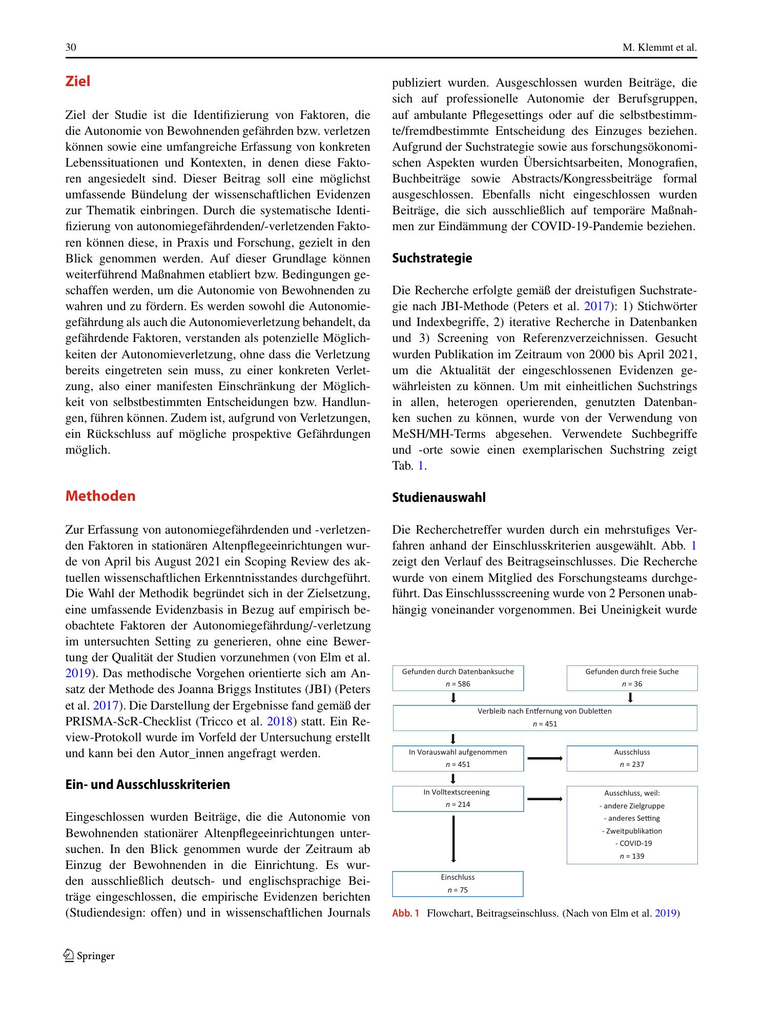 Vorschauseite 3: Faktoren der Autonomiegefährdung und -verletzung in stationären Altenpflegeeinrichtungen: Ergebnisse eines Scoping Review