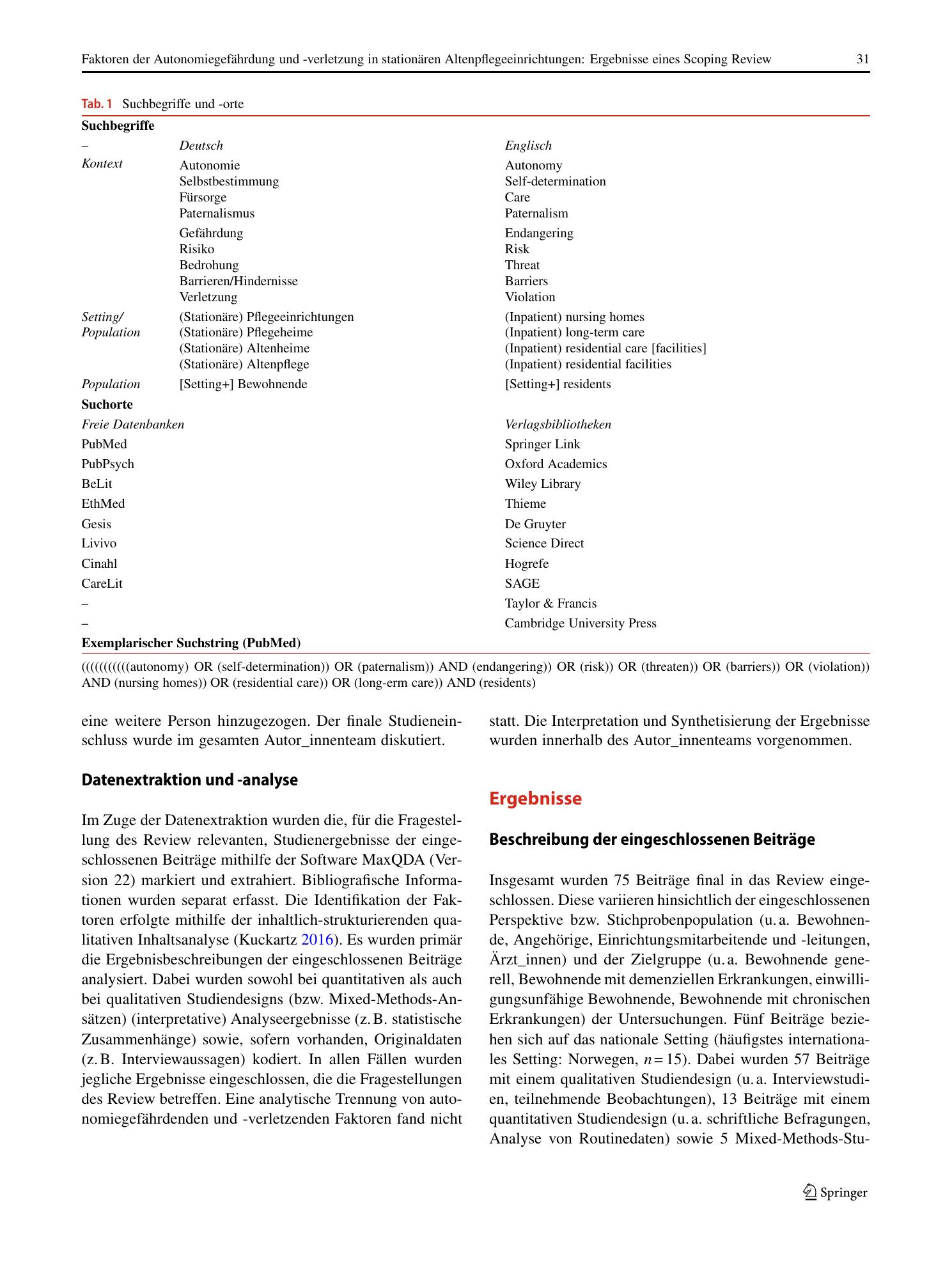 Vorschauseite 4: Faktoren der Autonomiegefährdung und -verletzung in stationären Altenpflegeeinrichtungen: Ergebnisse eines Scoping Review