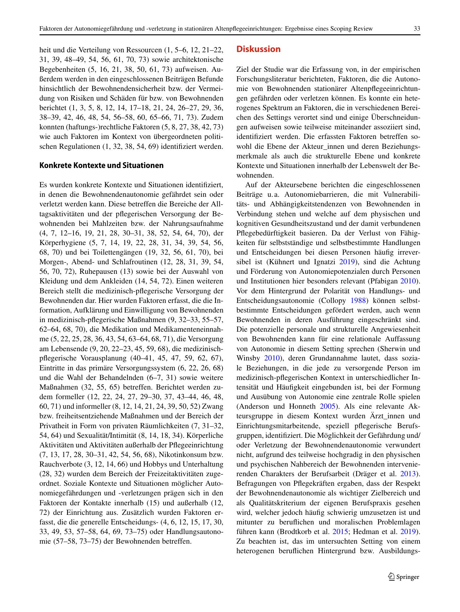 Vorschauseite 6: Faktoren der Autonomiegefährdung und -verletzung in stationären Altenpflegeeinrichtungen: Ergebnisse eines Scoping Review