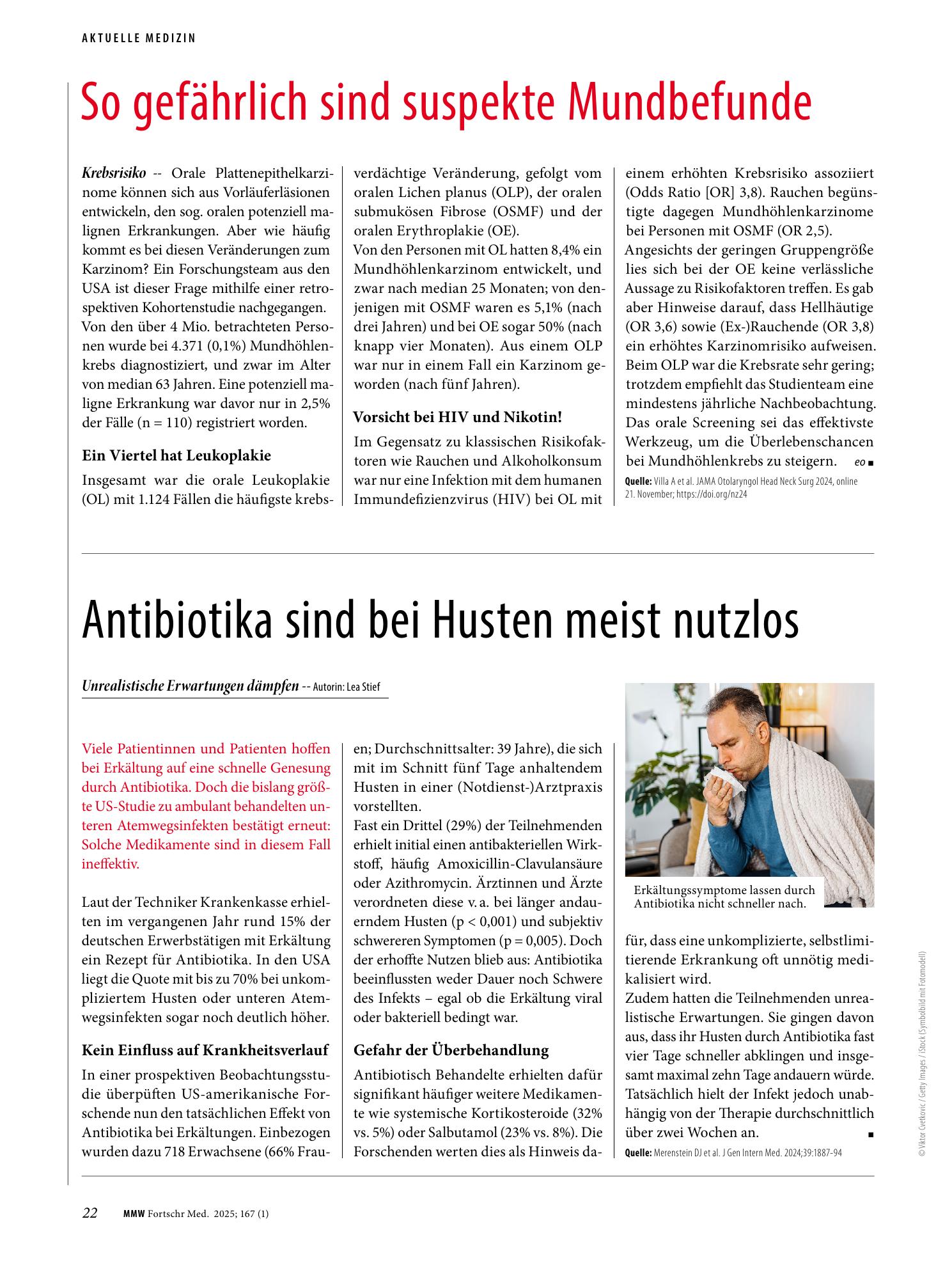 Vorschauseite 1: So gefährlich sind suspekte Mundbefunde