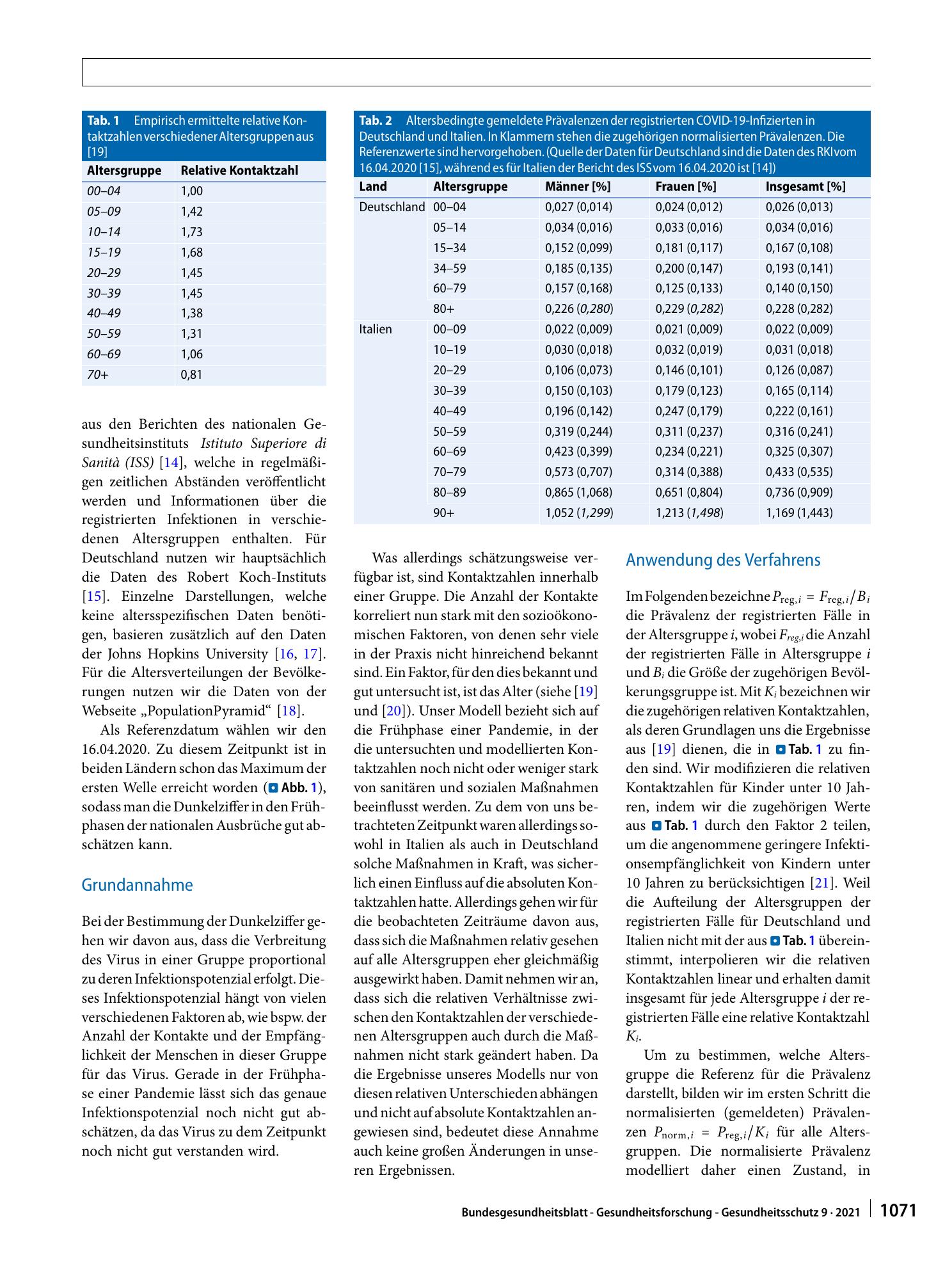 Vorschauseite 5: Ein mathematisches Modell zur Schätzung der Dunkelziffer von SARS-CoV-2-Infektionen in der Frühphase der Pandemie am Beispiel Deutschland und Italien
