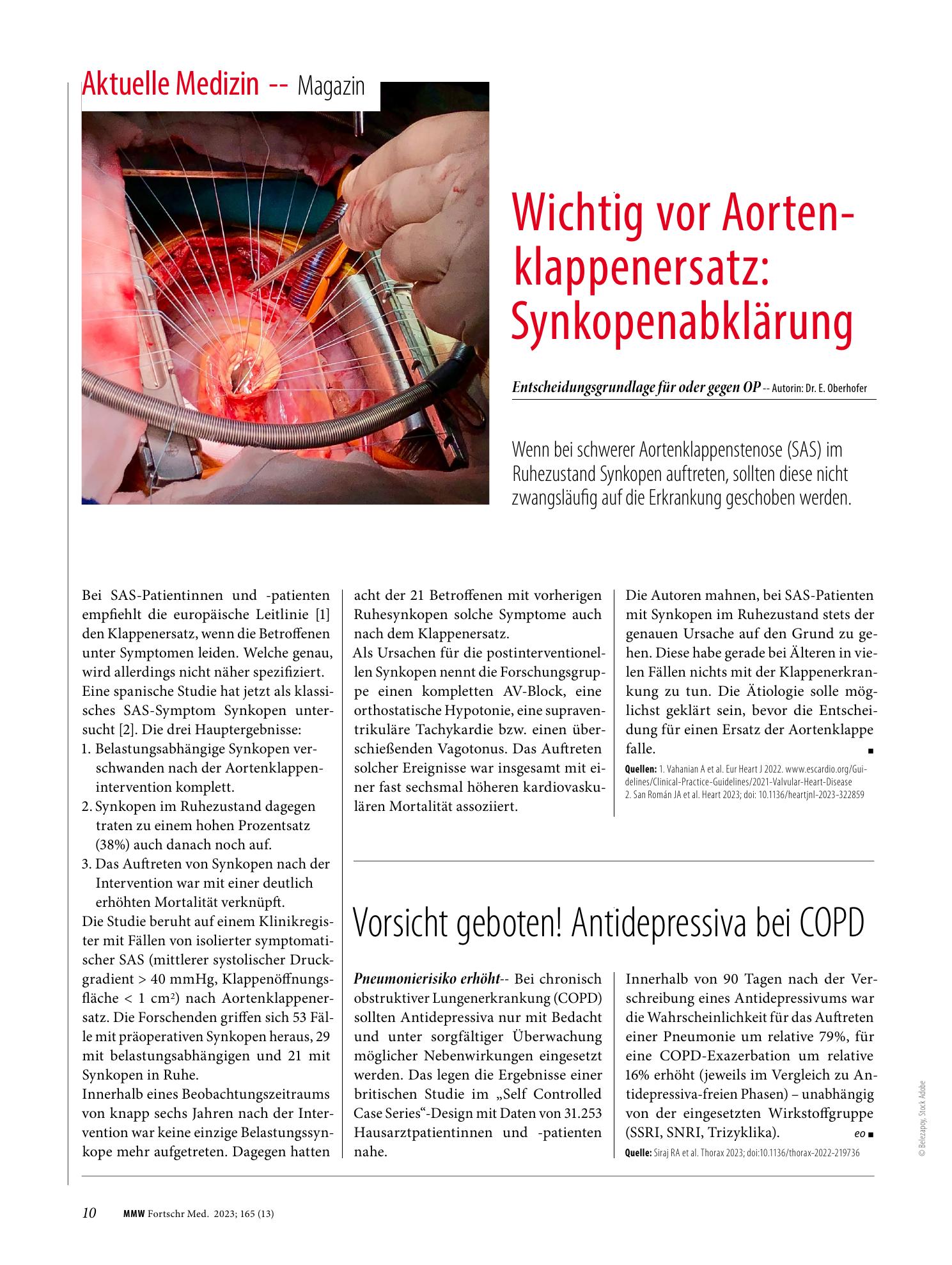 Vorschauseite 1: Vorsicht geboten! Antidepressiva bei COPD