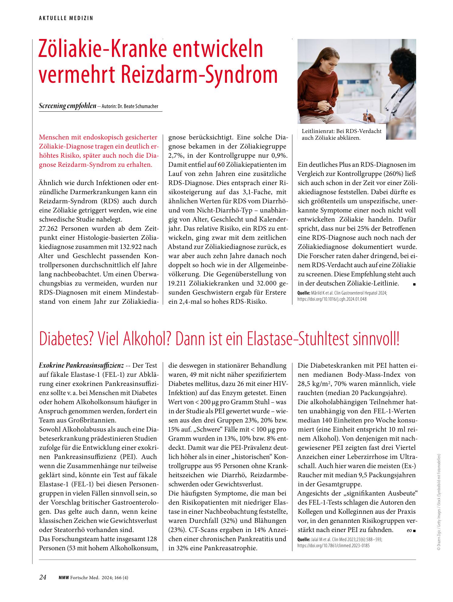 Vorschauseite 1: Diabetes? Viel Alkohol? Dann ist ein Elastase-Stuhltest sinnvoll!
