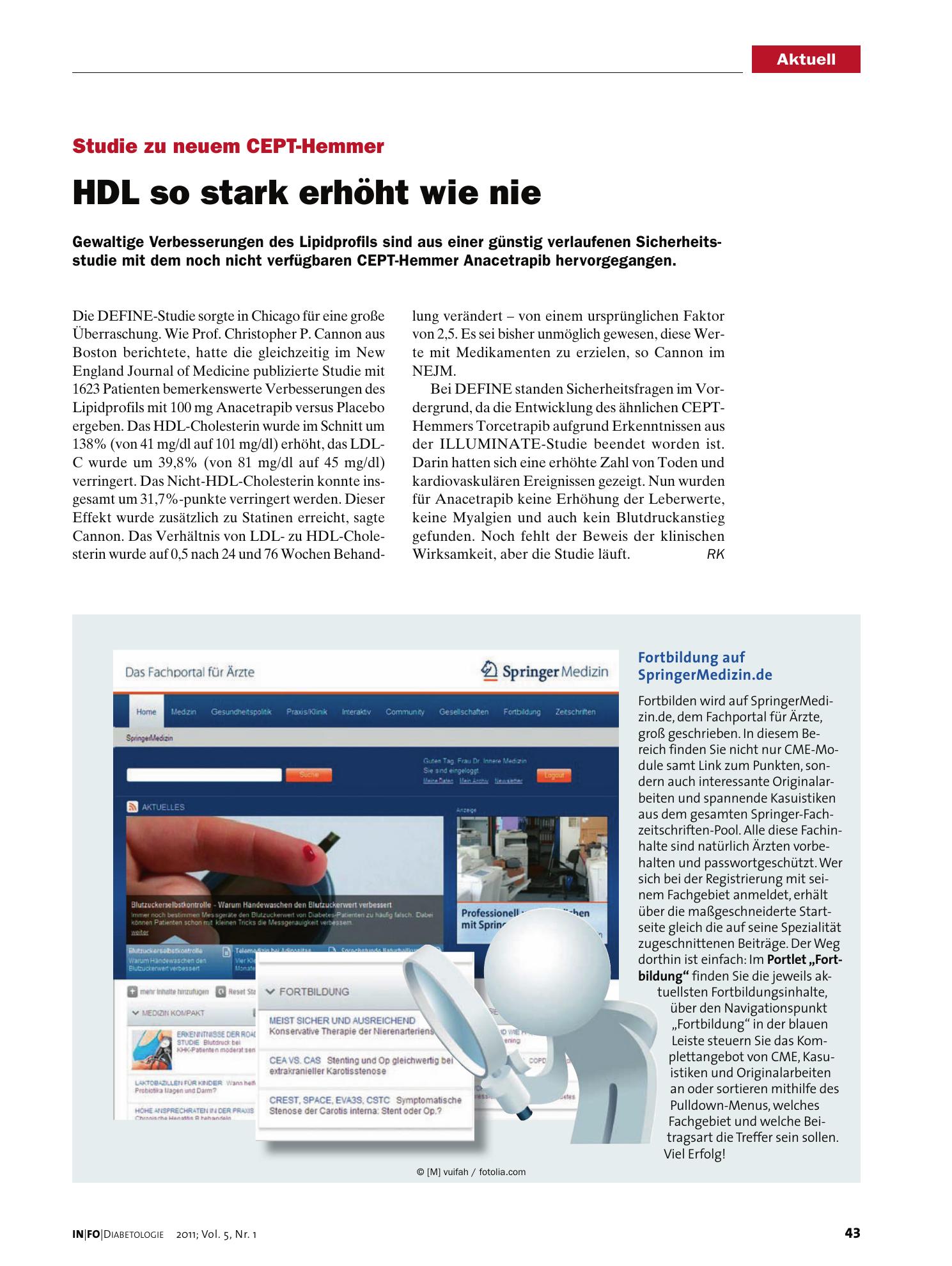 Vorschauseite 1: HDL so stark erhöht wie nie