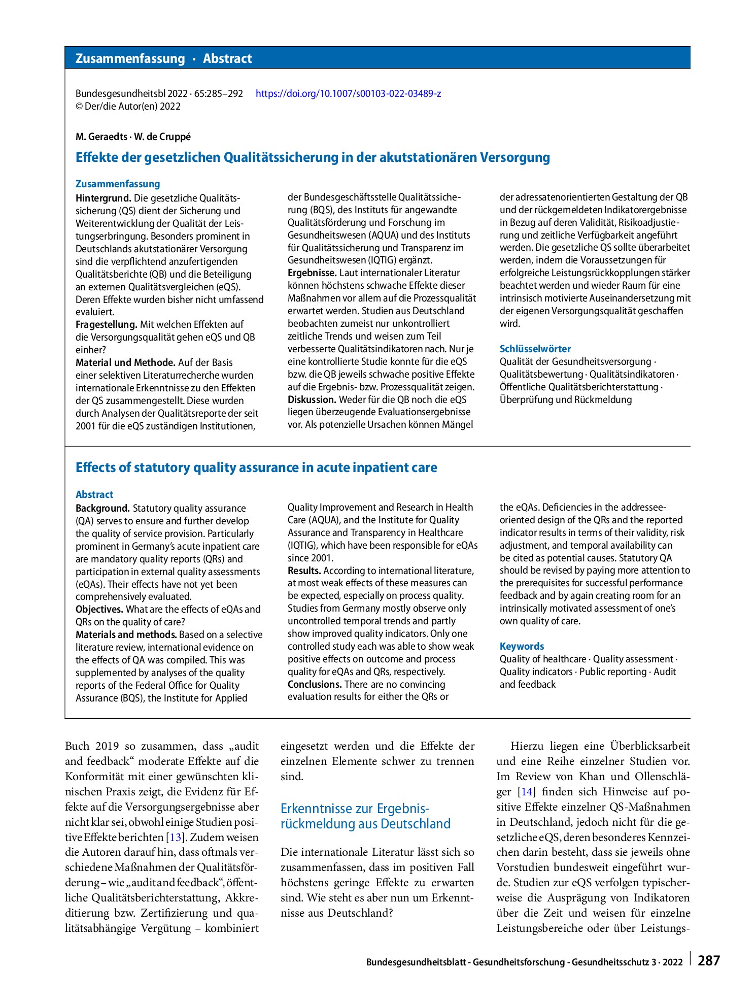 Vorschauseite 3: Effekte der gesetzlichen Qualitätssicherung in der akutstationären Versorgung