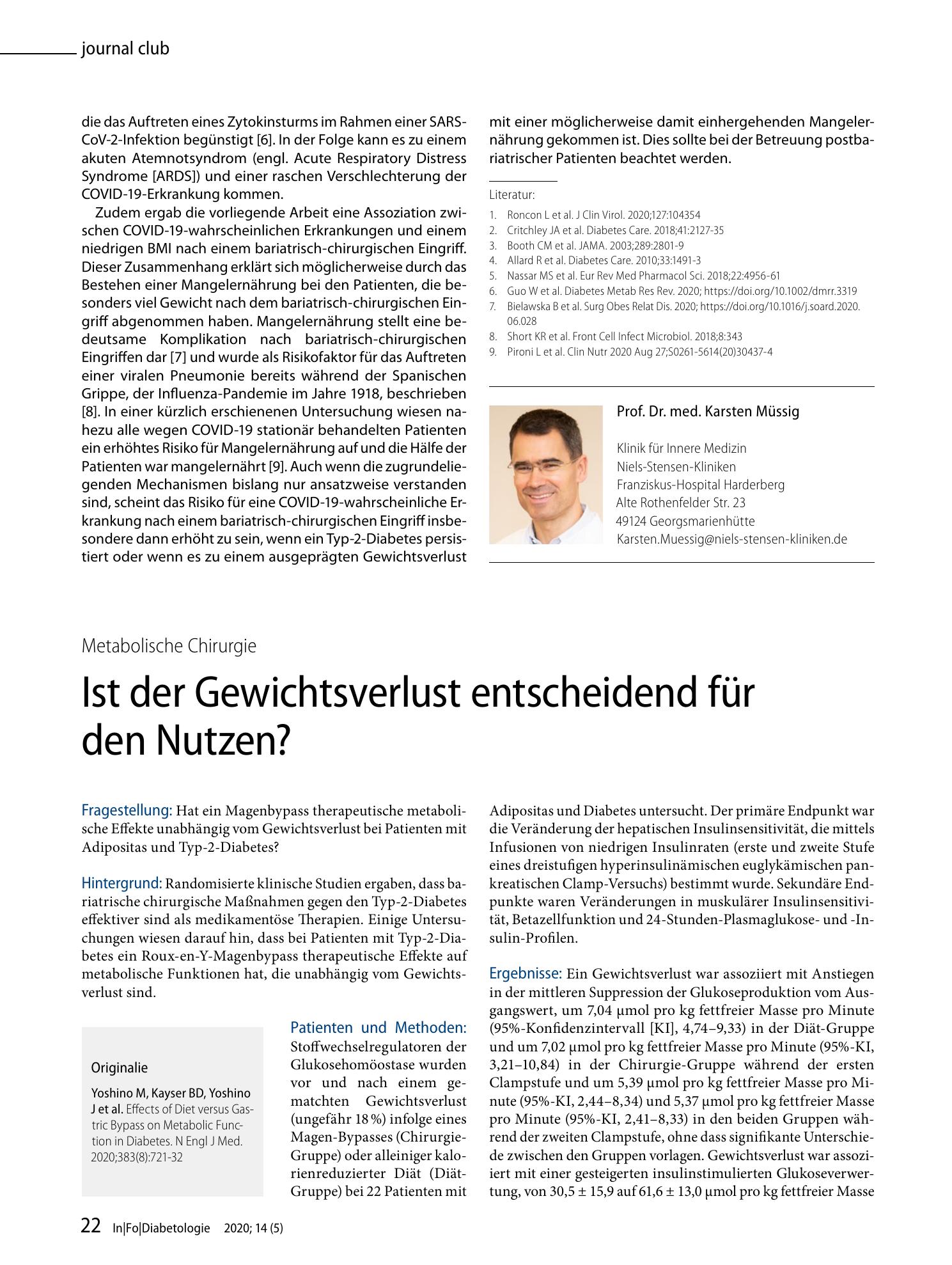 Vorschauseite 2: COVID-19-Komplikationen nach bariatrischer OP erhöht bei Diabetes wie niedrigem BMI